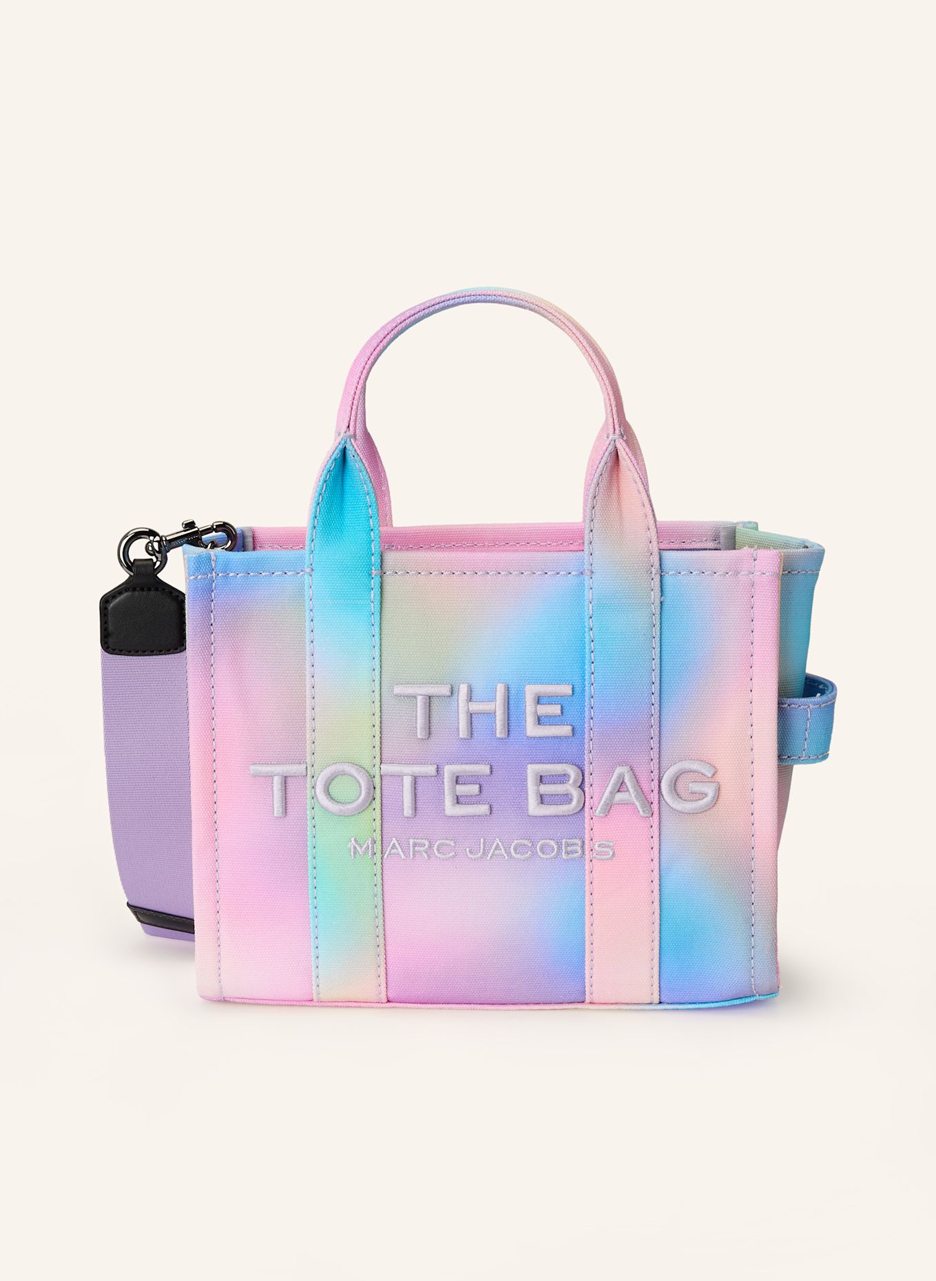 MARC JACOBS Handbag THE SMALL TOTE BAG CANVAS: PINK / TURQUOISE / PURPLE