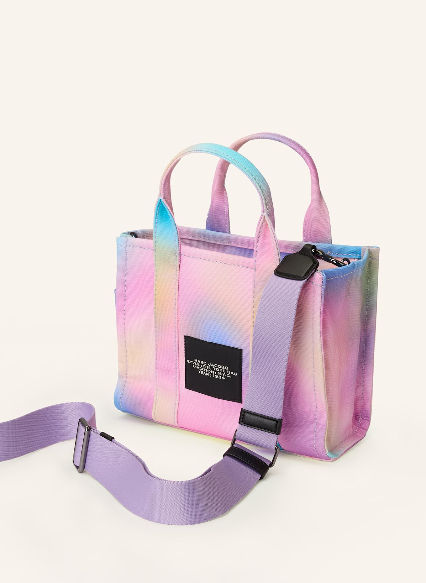 MARC JACOBS Handbag THE SMALL TOTE BAG CANVAS: PINK / TURQUOISE / PURPLE