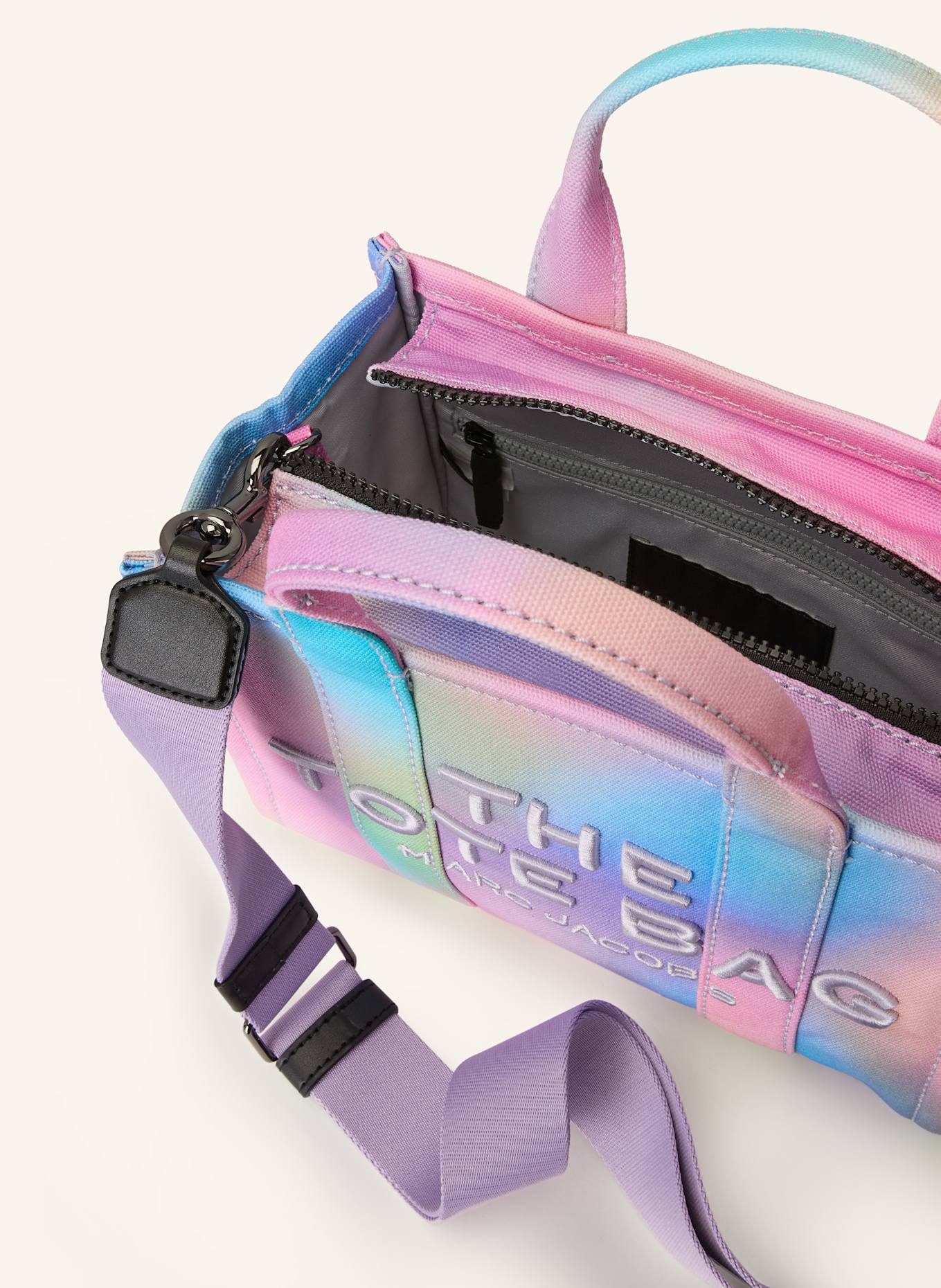 MARC JACOBS Handbag THE SMALL TOTE BAG CANVAS: PINK / TURQUOISE / PURPLE
