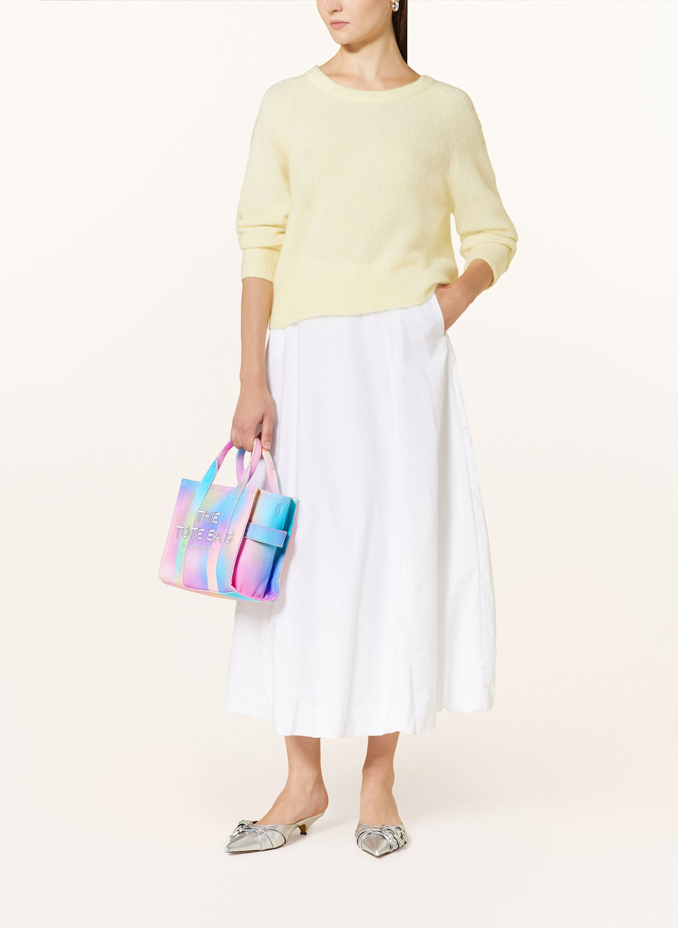 MARC JACOBS Handbag THE SMALL TOTE BAG CANVAS: PINK / TURQUOISE / PURPLE