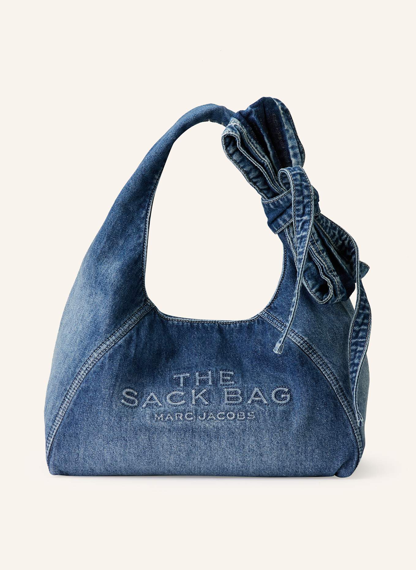 MARC JACOBS Hobo Bag THE BOW DENIM SACK BAG in blau