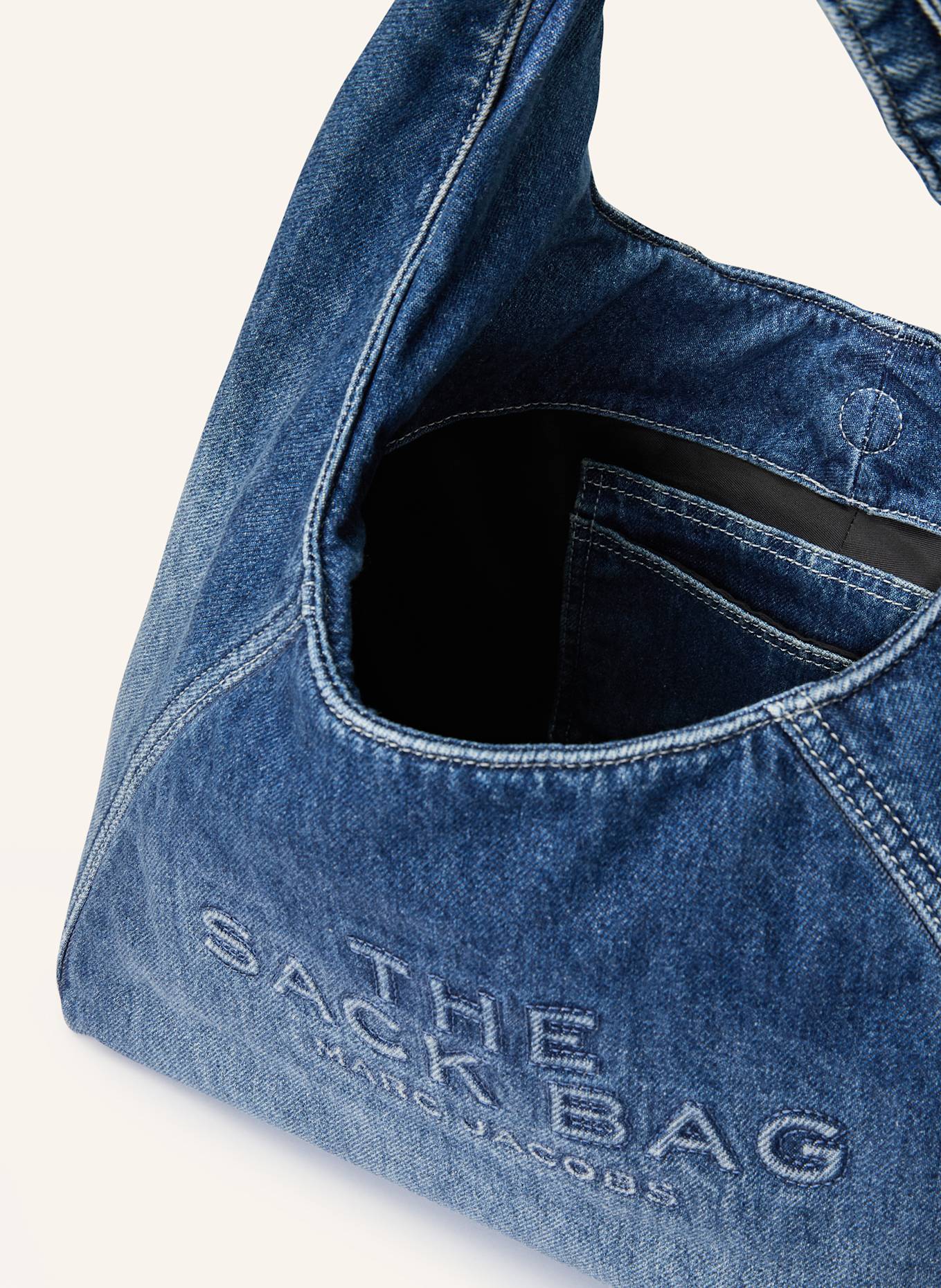 MARC JACOBS Hobo Bag THE BOW DENIM SACK BAG: BLAU