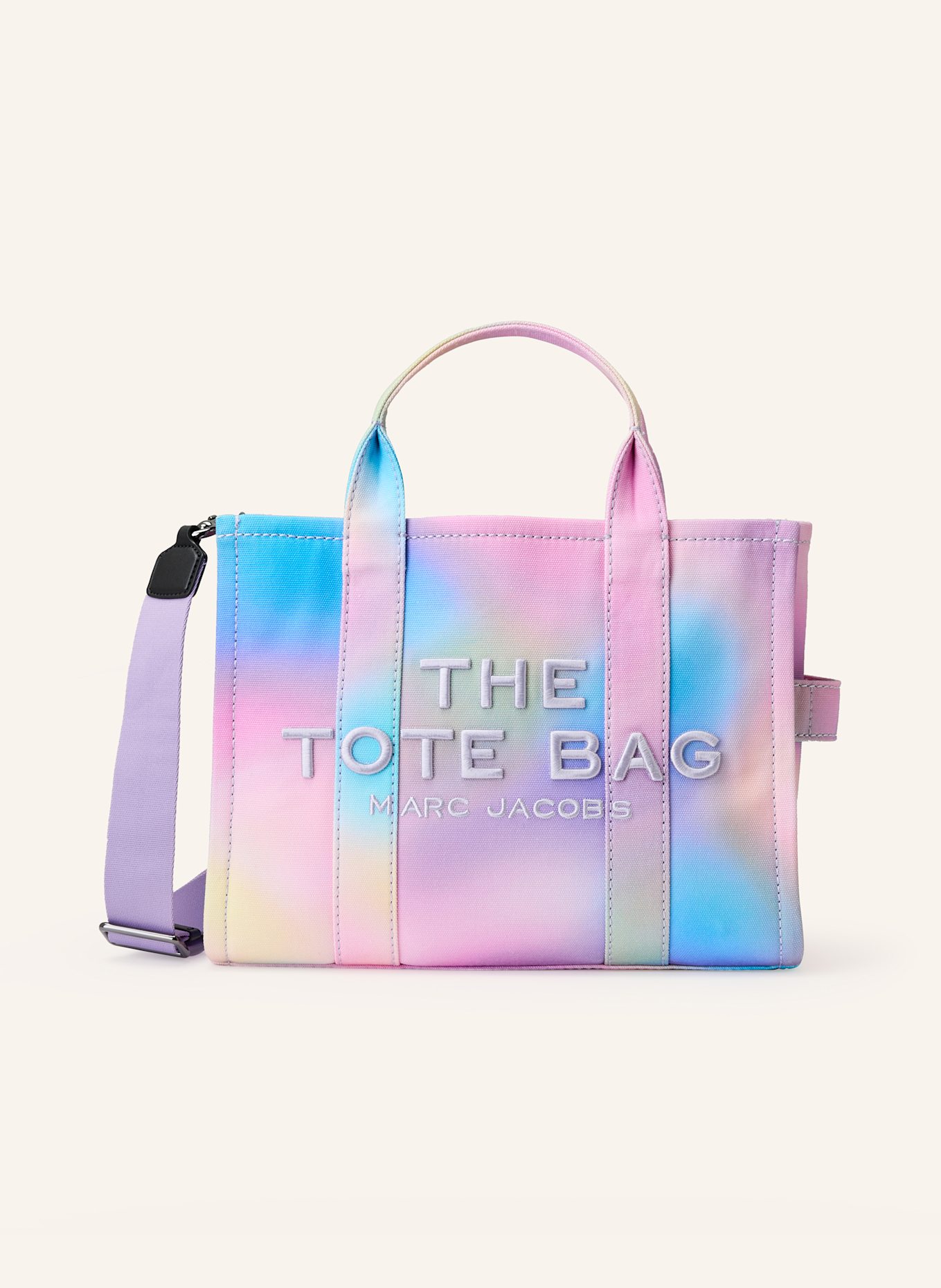 MARC JACOBS Handbag THE MEDIUM TOTE BAG: PINK / TURQUOISE / LIGHT YELLOW