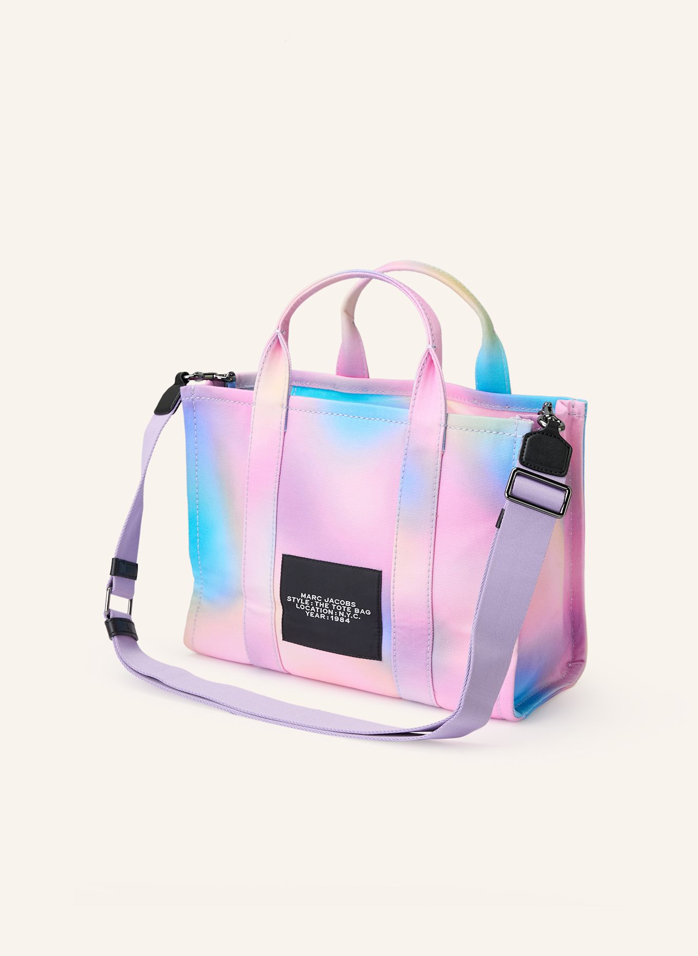 MARC JACOBS Handbag THE MEDIUM TOTE BAG: PINK / TURQUOISE / LIGHT YELLOW