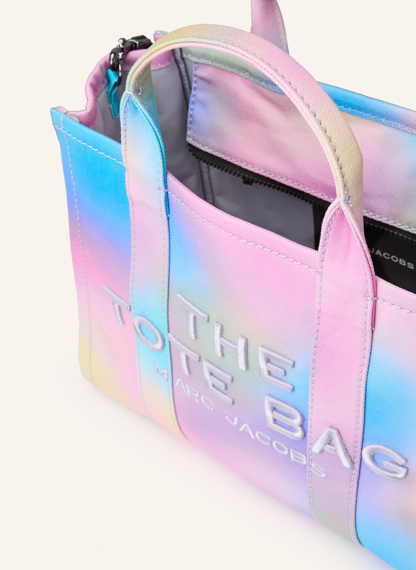 MARC JACOBS Handbag THE MEDIUM TOTE BAG: PINK / TURQUOISE / LIGHT YELLOW