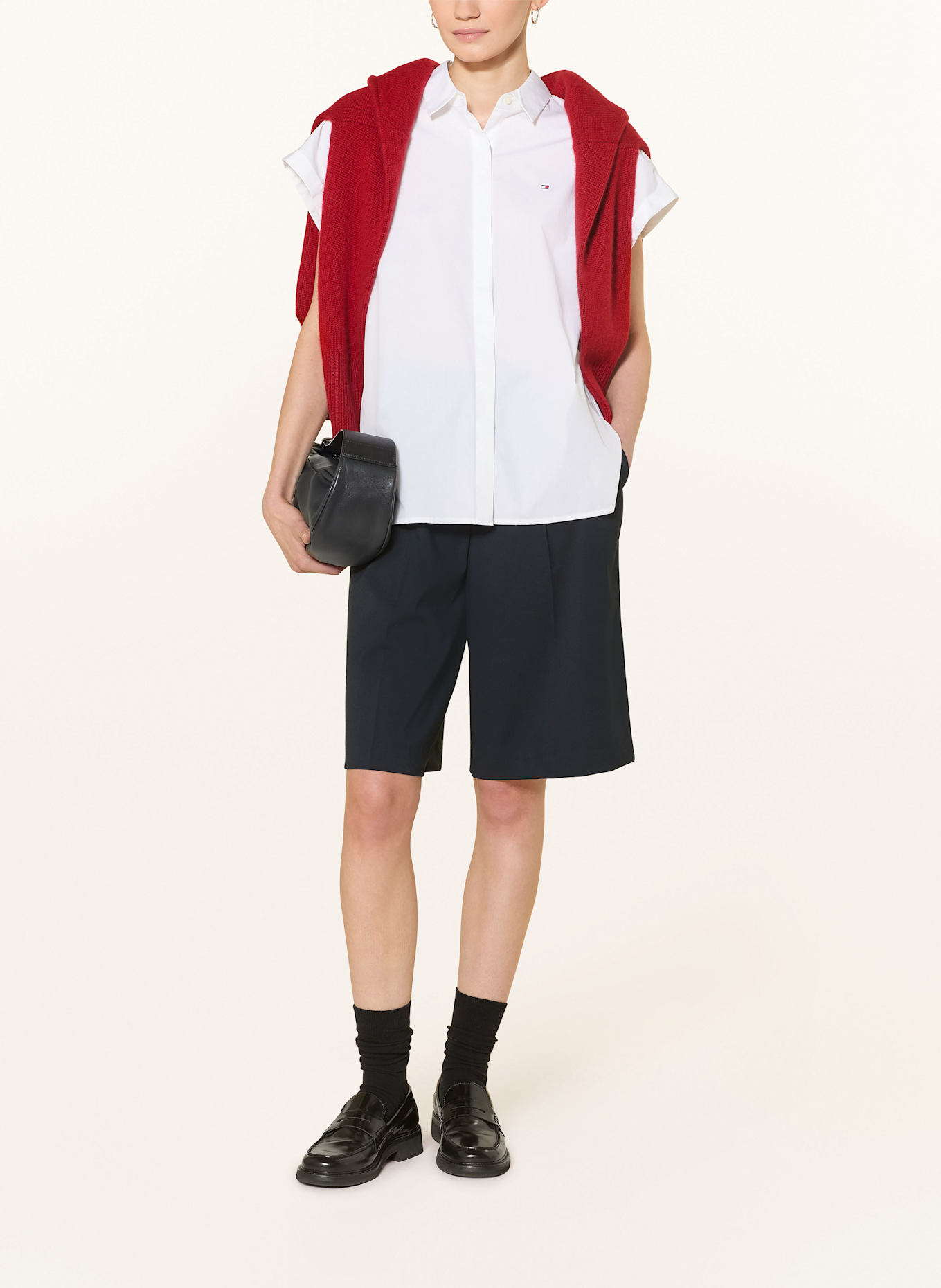 TOMMY HILFIGER Hemdbluse: WEISS