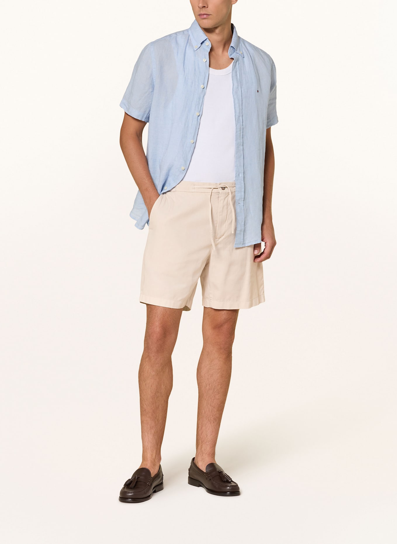 TOMMY HILFIGER Shorts MERCER Regular Fit: BEIGE