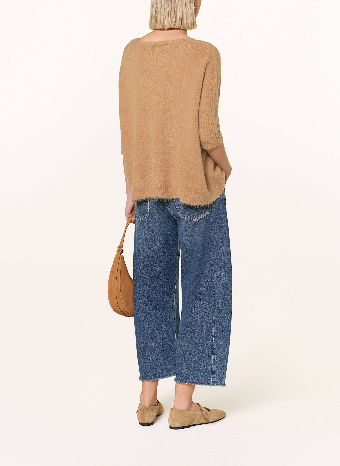 oui Pullover mit 3/4-Arm: COGNAC