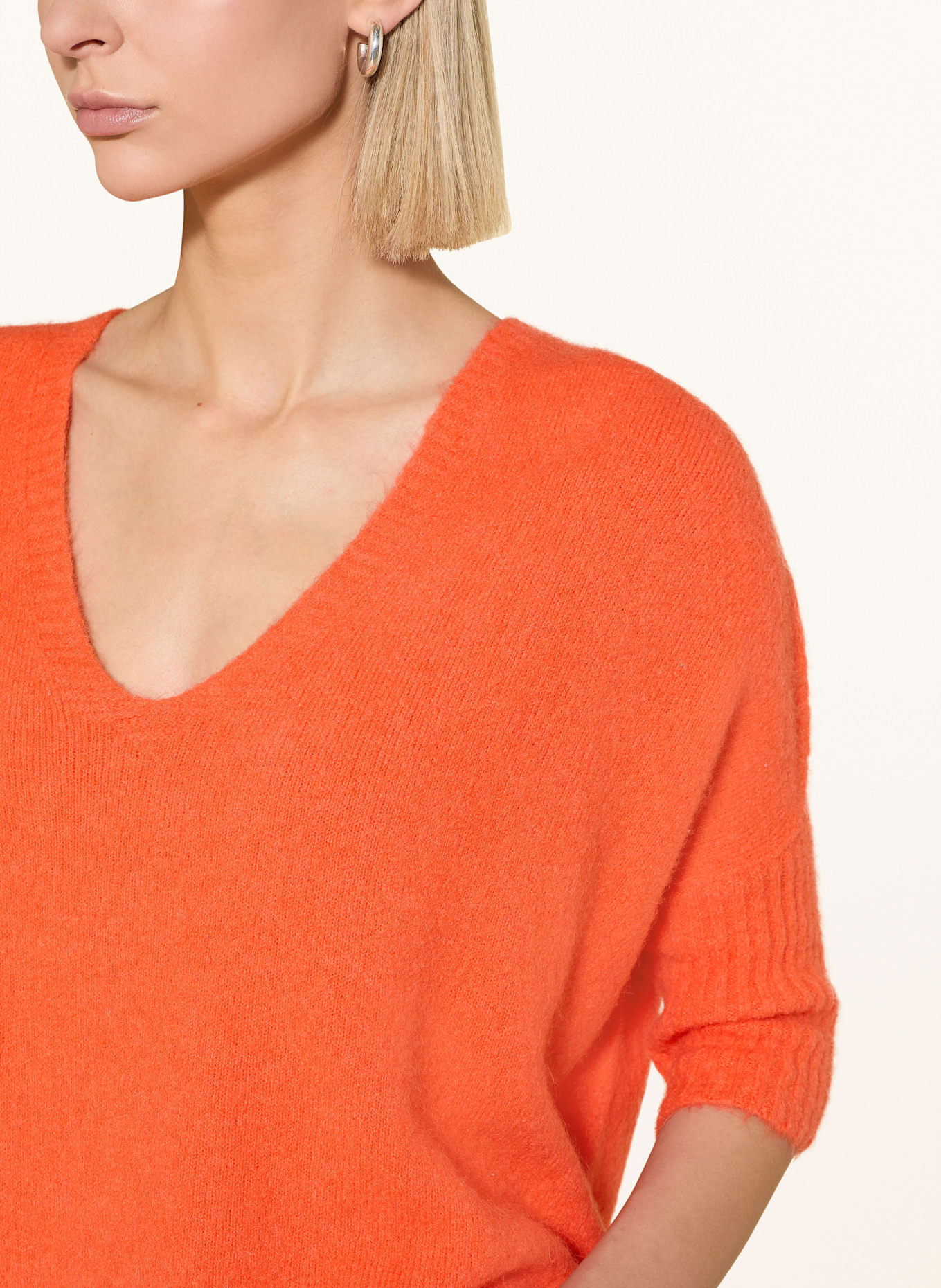oui Pullover mit 3/4-Arm: ORANGE