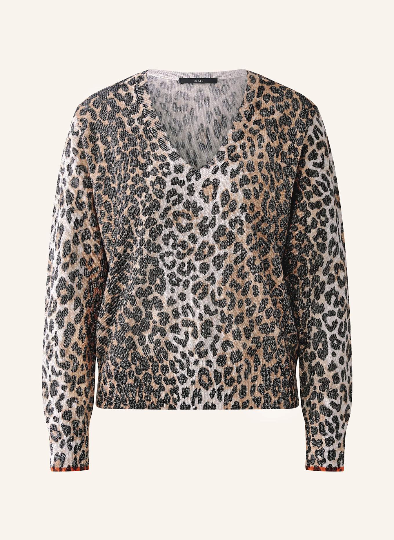oui Pullover mit Glitzergarn: CAMEL / SCHWARZ