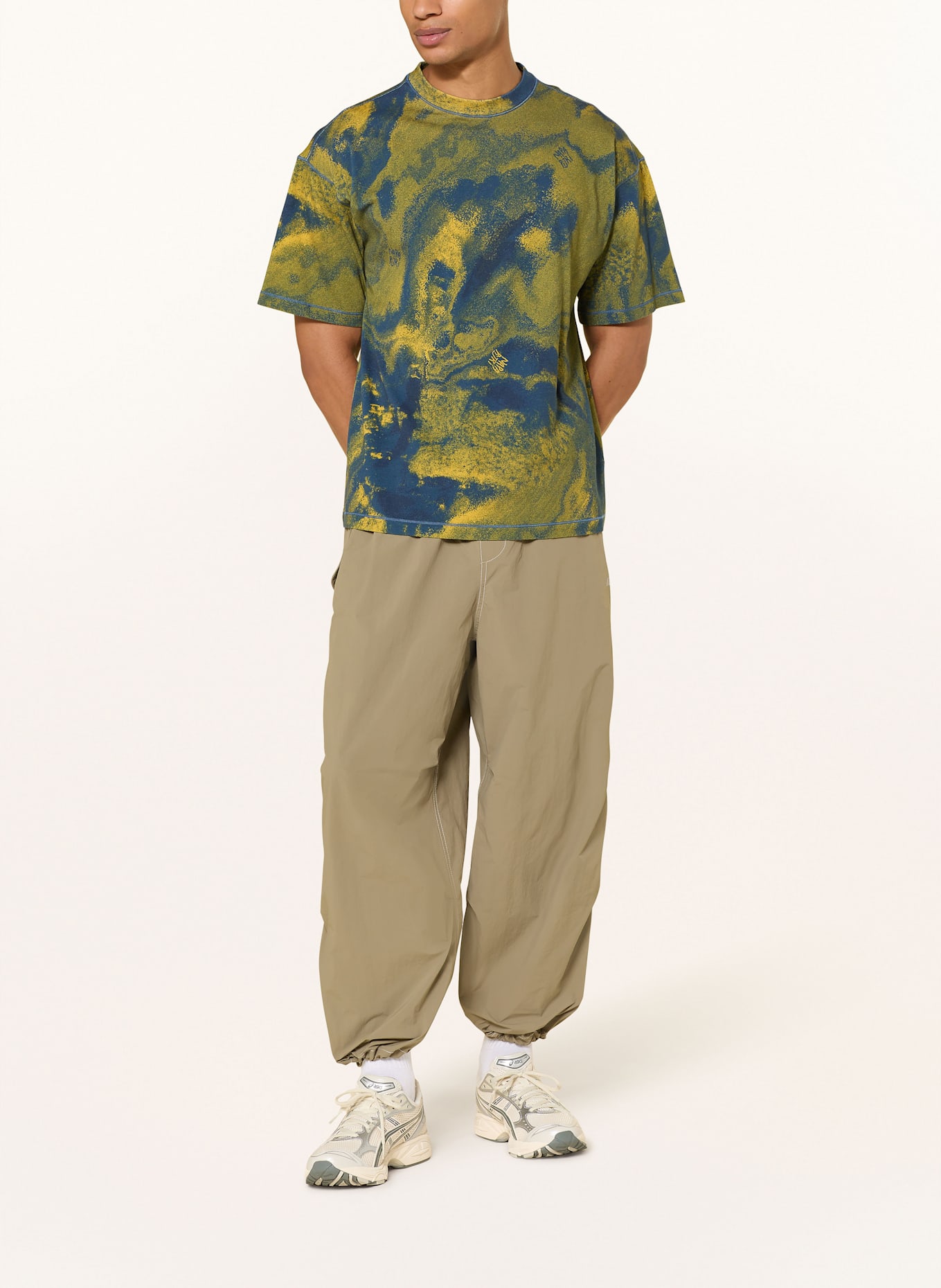 NAPAPIJRI T-shirt S-ANTER: BLUE/ YELLOW/ LIGHT GREEN