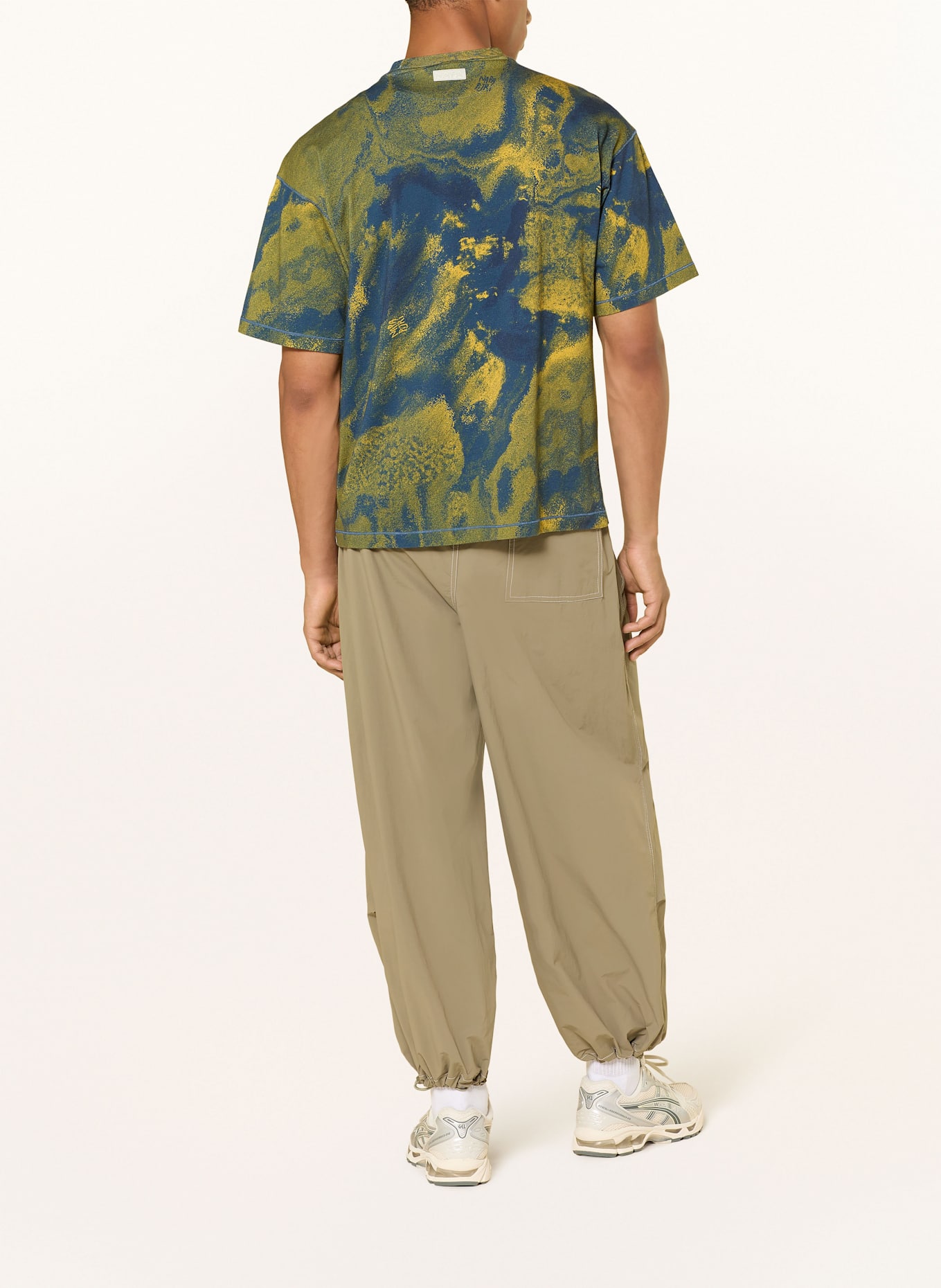 NAPAPIJRI T-shirt S-ANTER: BLUE/ YELLOW/ LIGHT GREEN