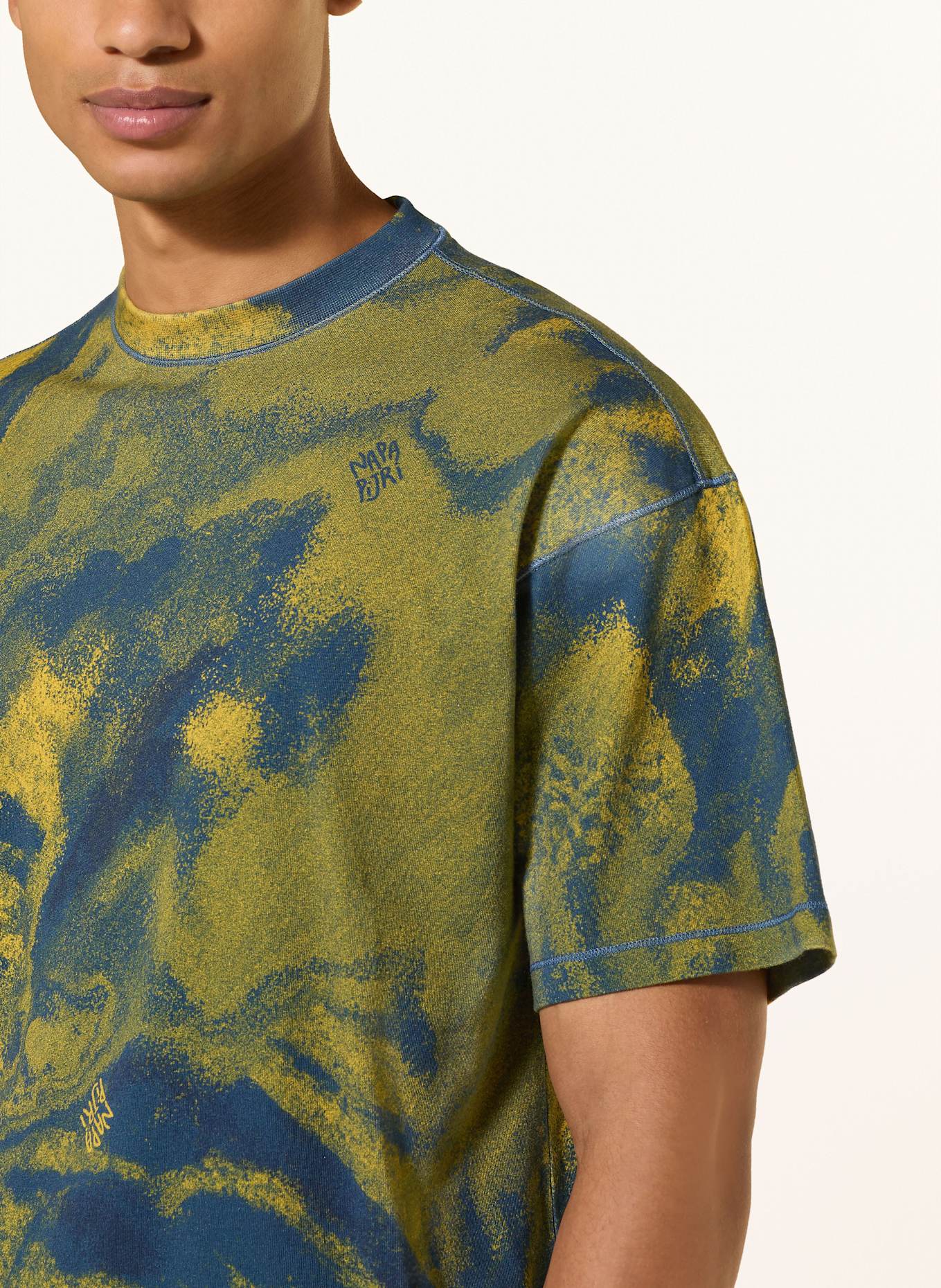 NAPAPIJRI T-shirt S-ANTER: BLUE/ YELLOW/ LIGHT GREEN