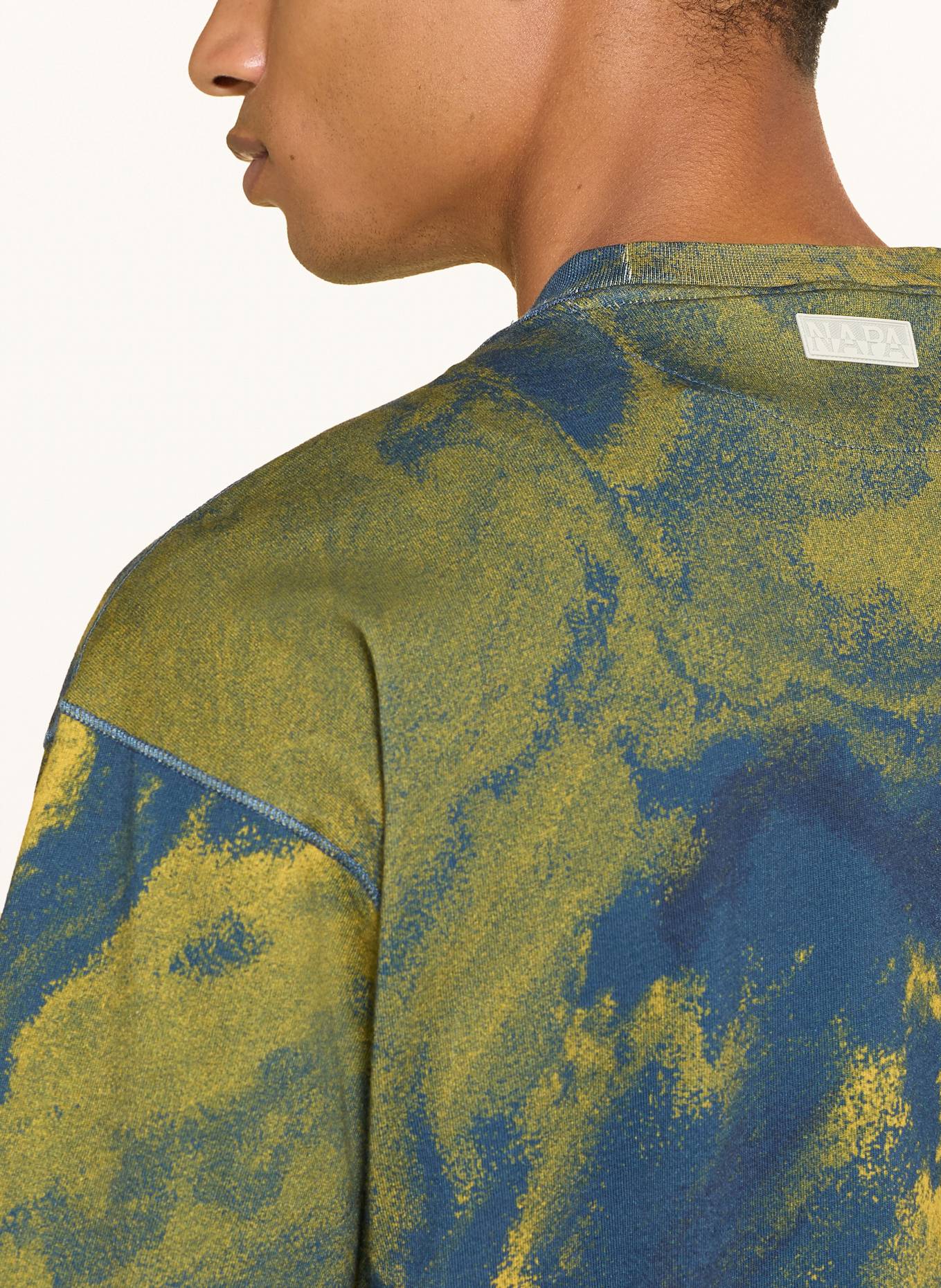 NAPAPIJRI T-shirt S-ANTER: BLUE/ YELLOW/ LIGHT GREEN