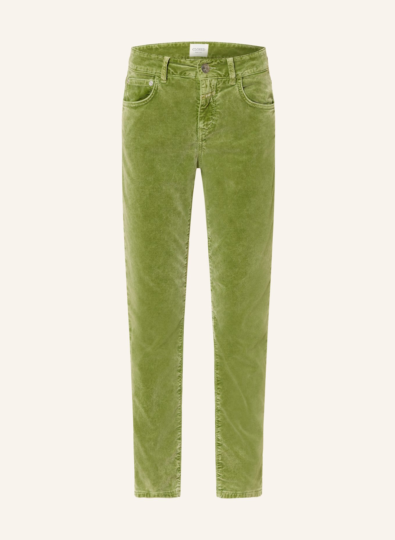 CLOSED bAKER 7/8 velvet trousers: LIGHT GREEN