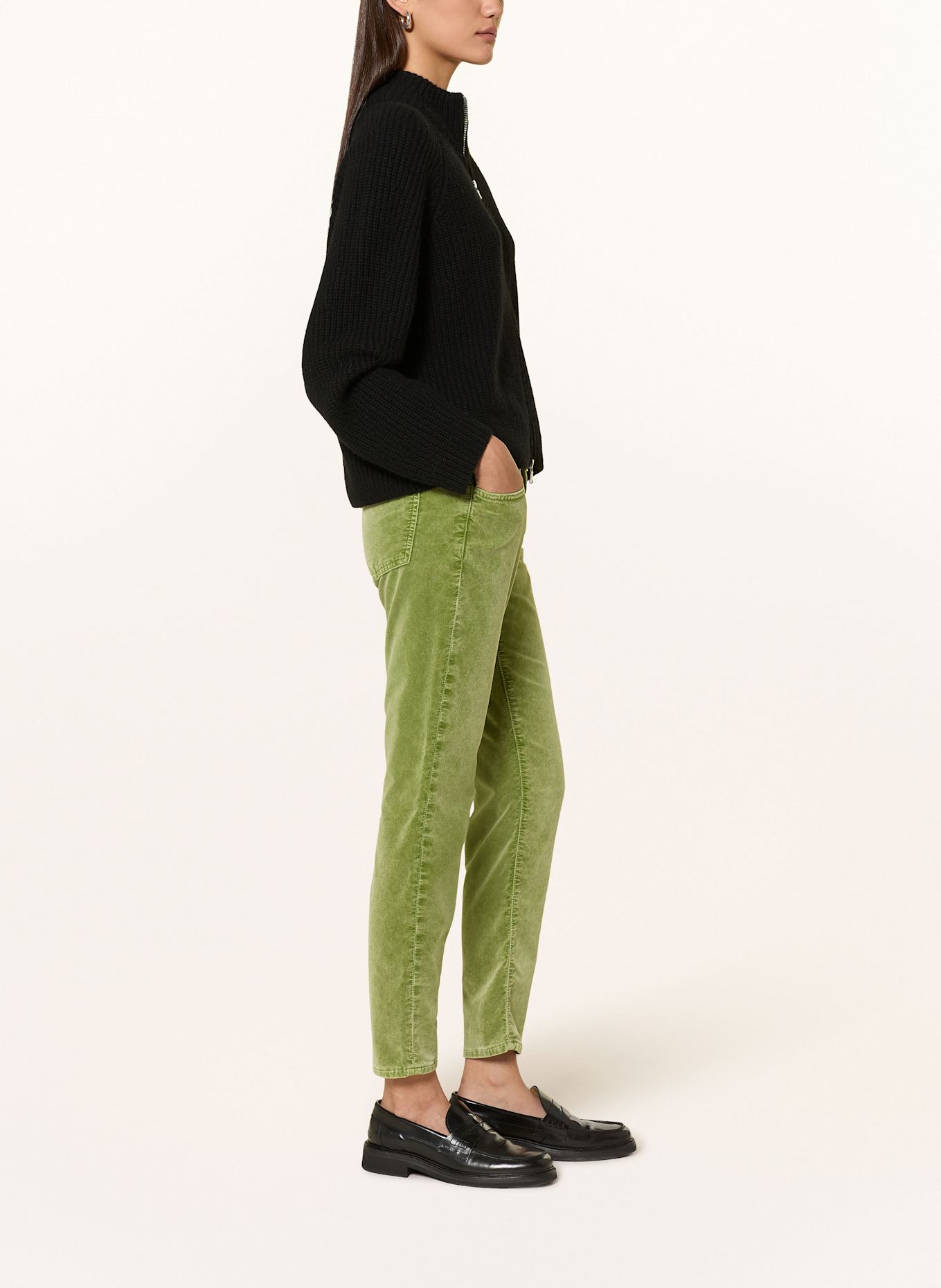 CLOSED bAKER 7/8 velvet trousers: LIGHT GREEN