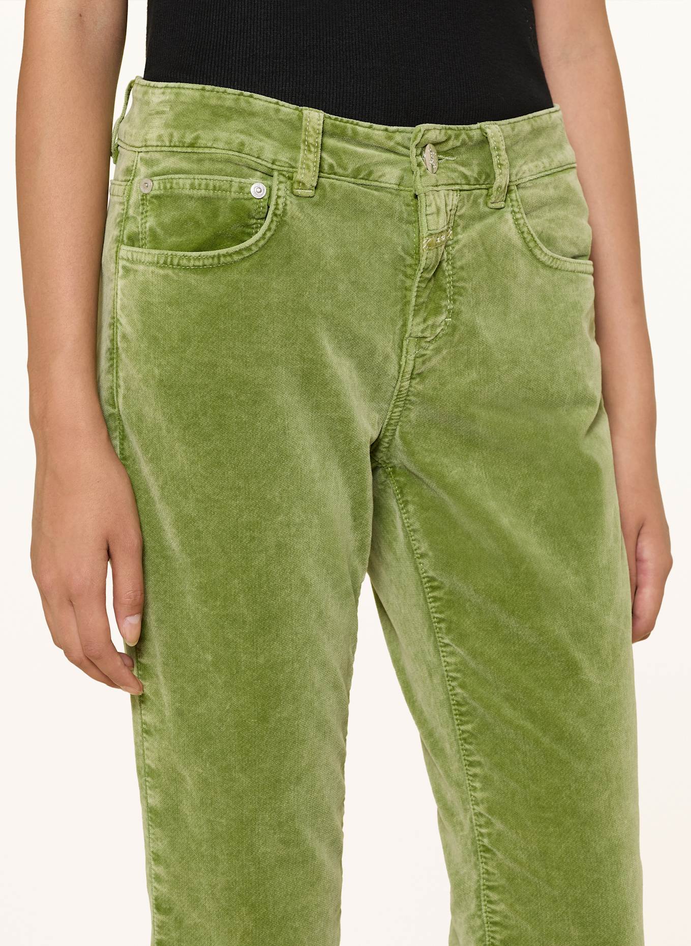 CLOSED bAKER 7/8 velvet trousers: LIGHT GREEN