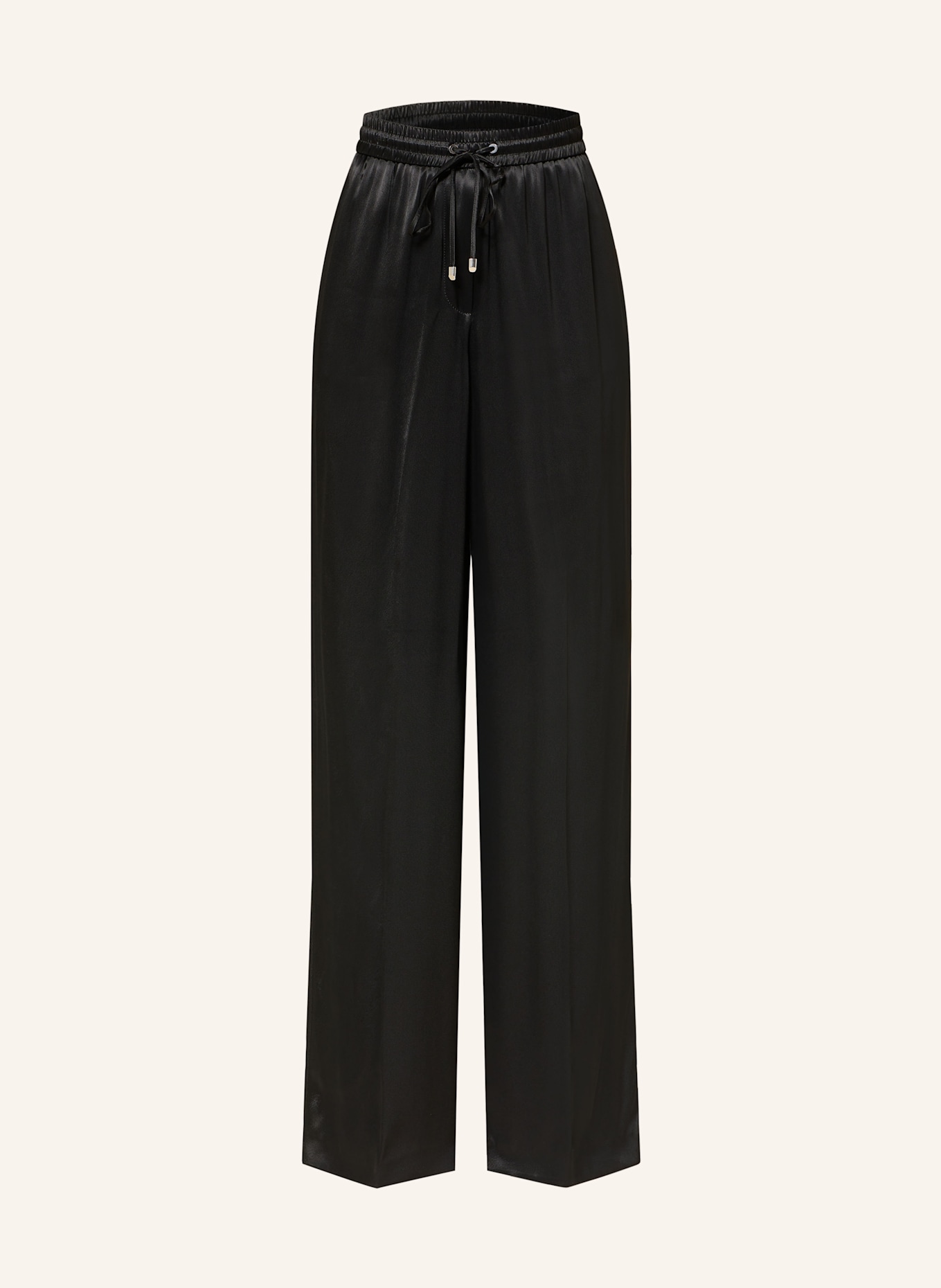 BOSS Marlenehose TAVATI aus Satin: SCHWARZ