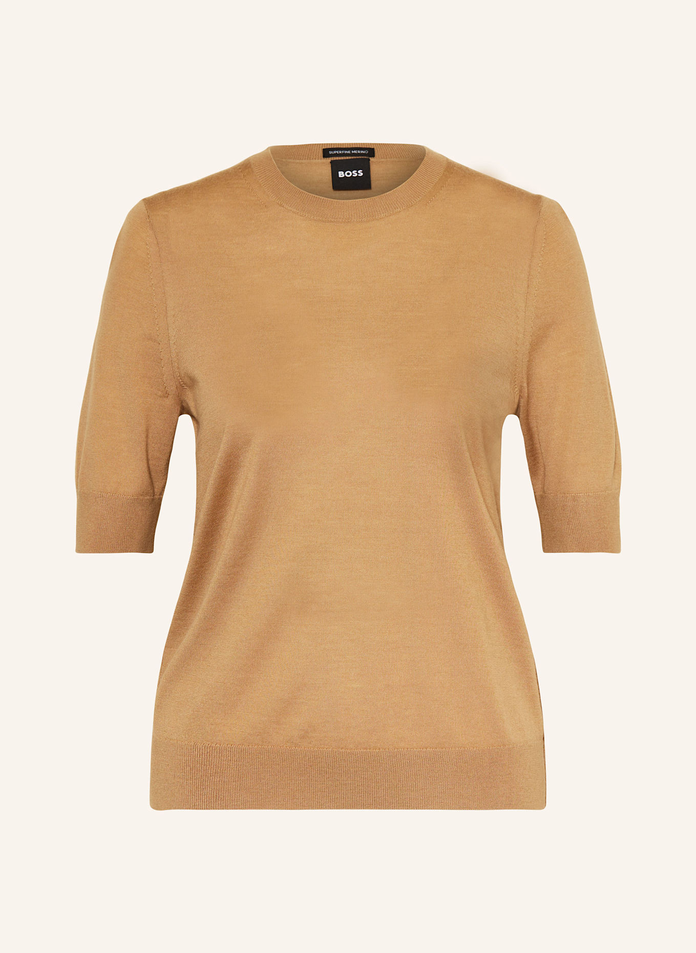 BOSS Strickshirt FARBELLA: BEIGE