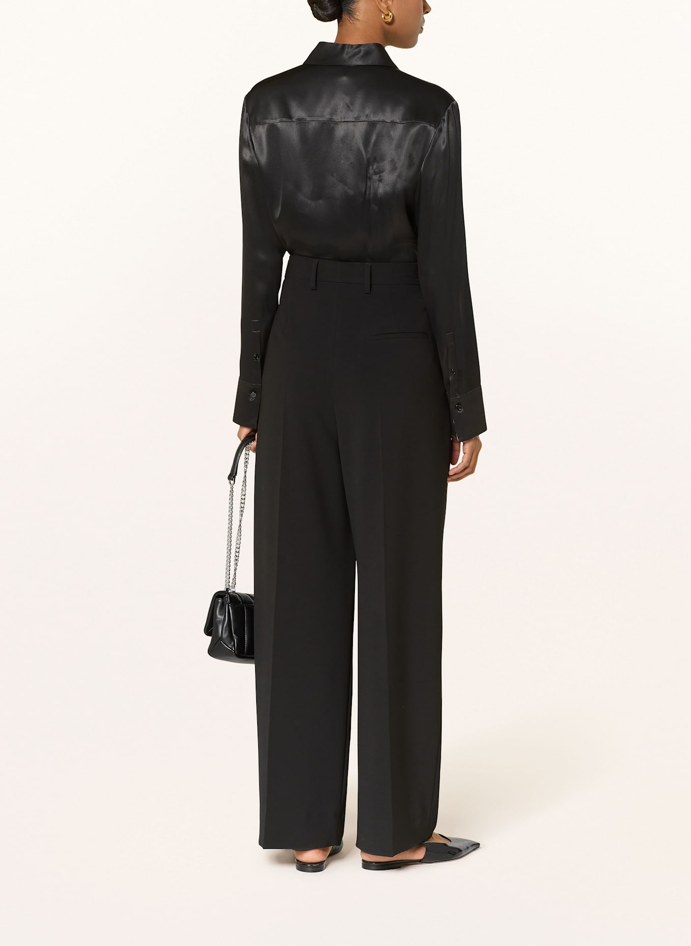 BOSS Hemdbluse BERUTA1 aus Satin: SCHWARZ