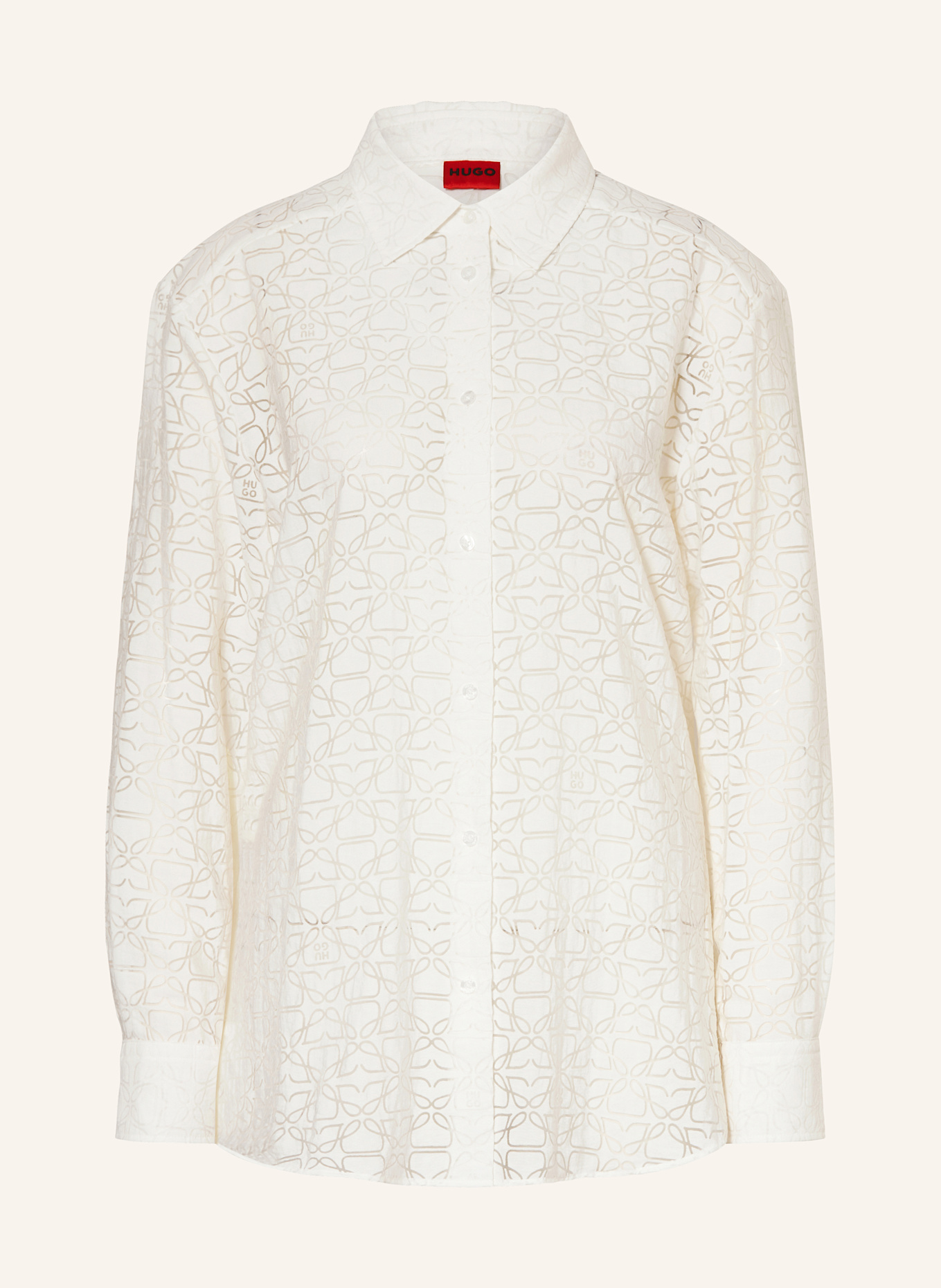 HUGO Oversized-Bluse THE OVERSIZE SHIRT: WEISS