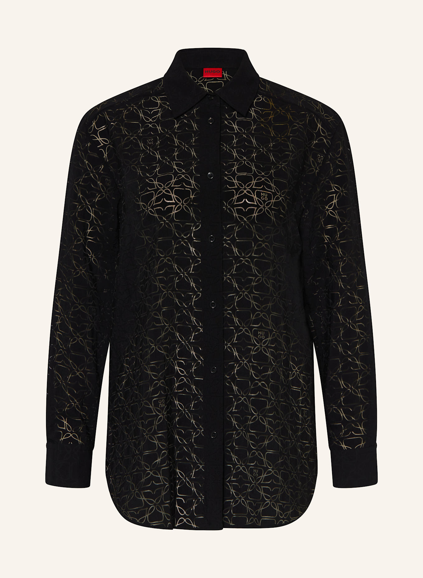 HUGO Oversized-Bluse THE OVERSIZE SHIRT: SCHWARZ