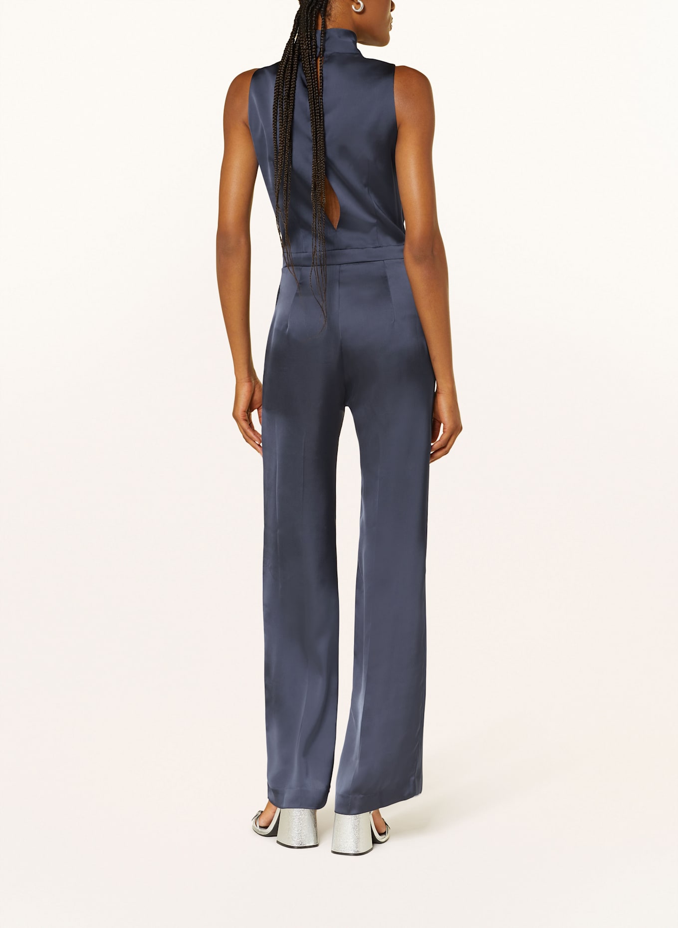 HUGO Satin-Jumpsuit KIFERA mit Cut-outs: DUNKELBLAU