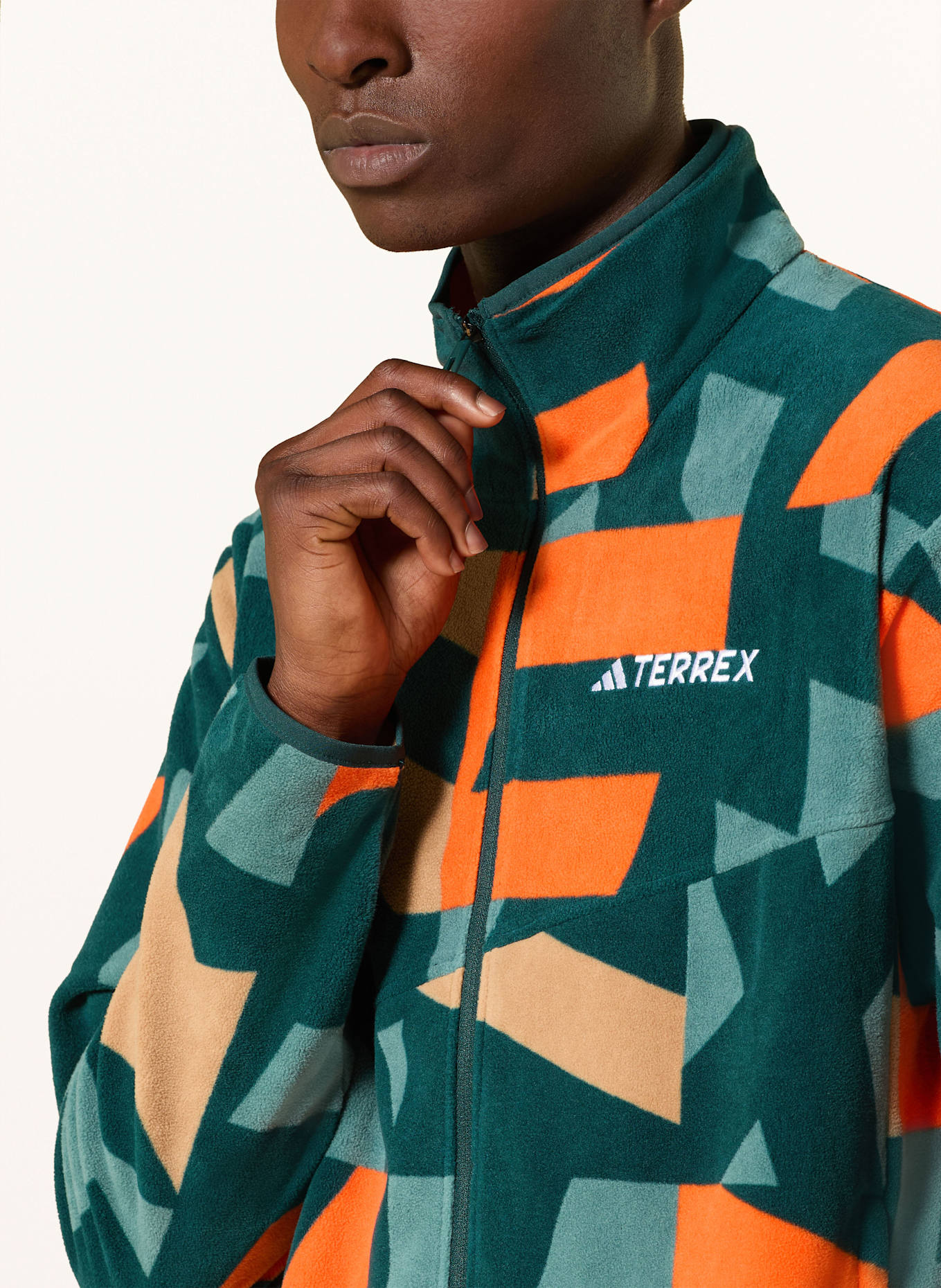 adidas TERREX Fleecejacke TERREX MULTI PRINTED FULL ZIP: PETROL / ORANGE / BEIGE