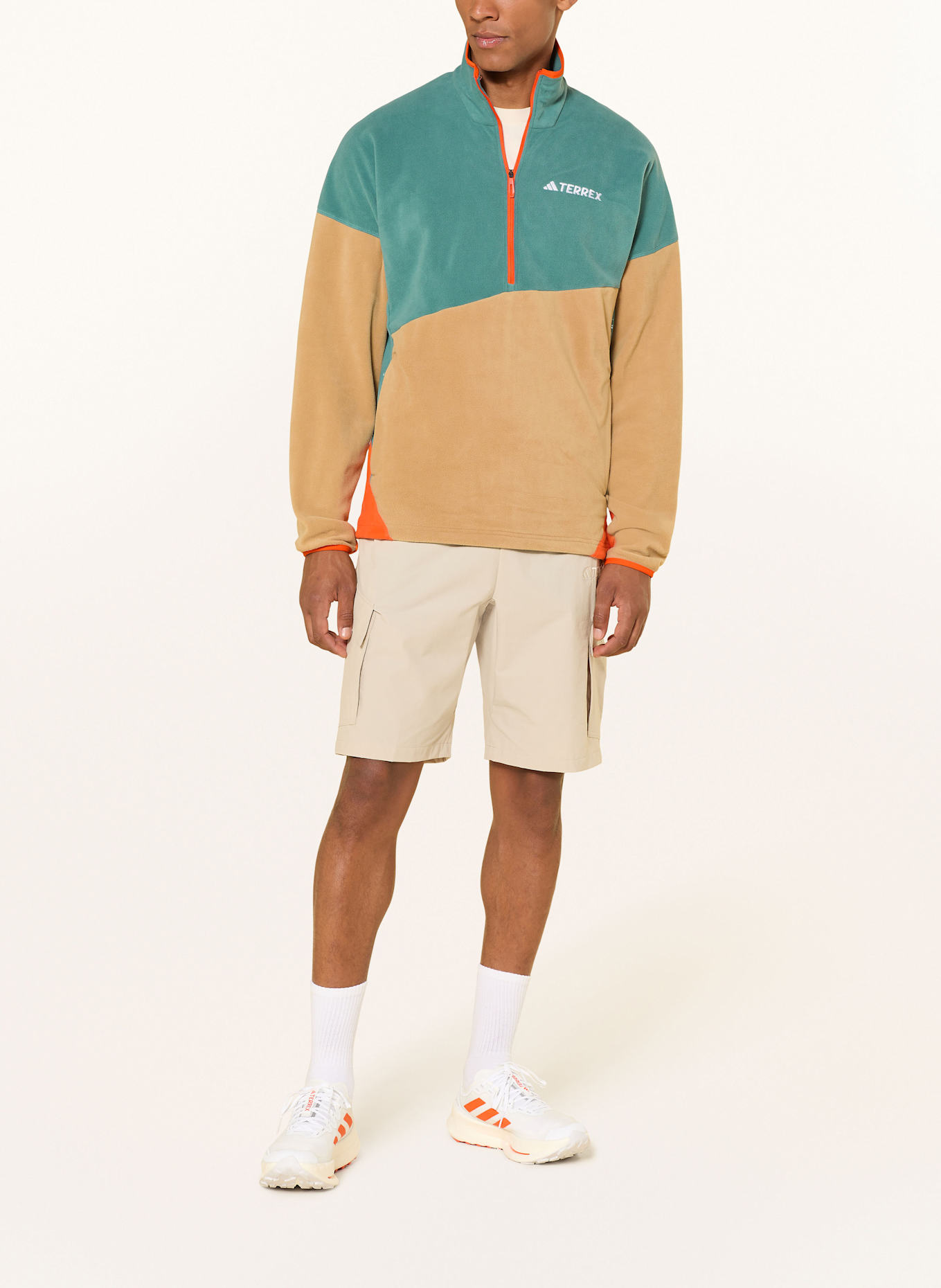 adidas TERREX Fleece-Troyer TERREX MULTI CLIMAWARM FLEECE: PETROL / ORANGE / HELLBRAUN