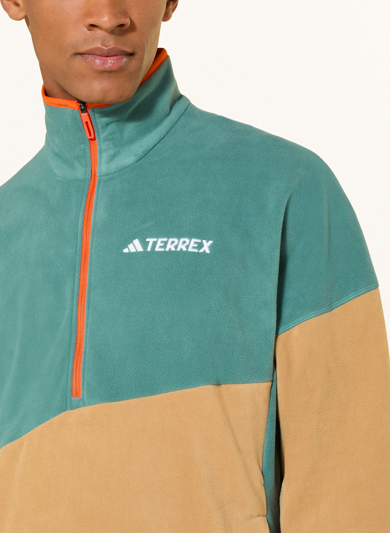 adidas TERREX Fleece-Troyer TERREX MULTI CLIMAWARM FLEECE: PETROL / ORANGE / HELLBRAUN