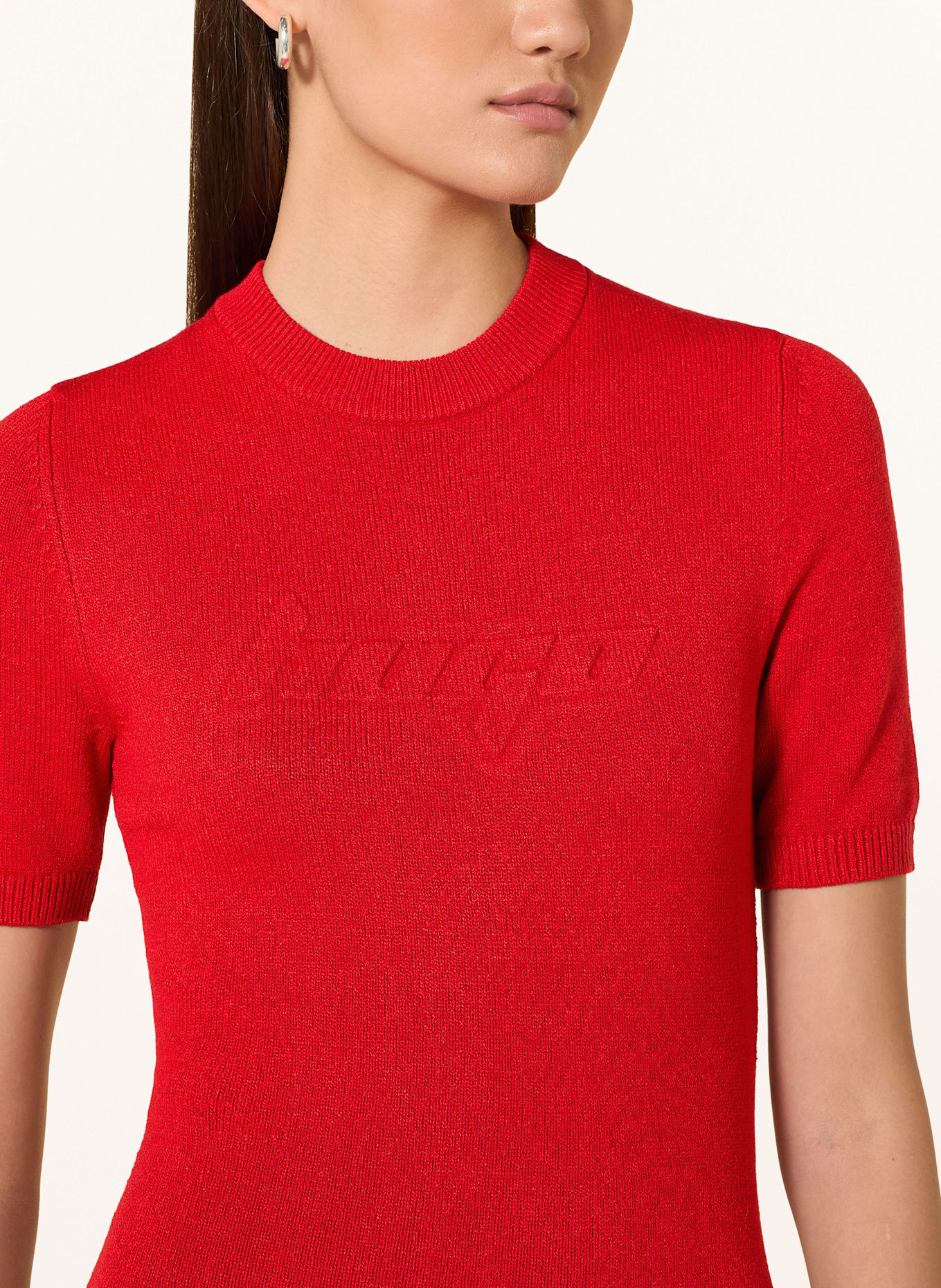 HUGO Strickkleid: DUNKELROT