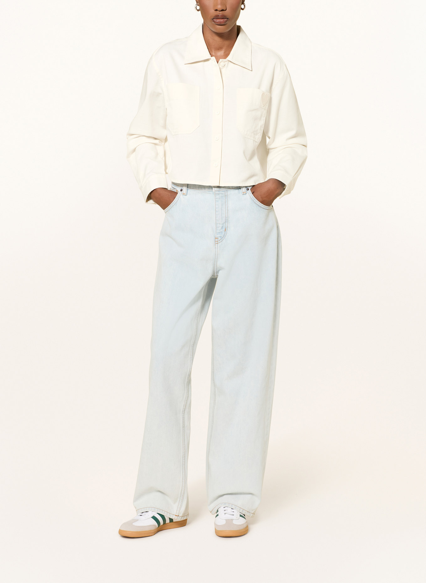 HUGO BLUE Cropped-Hemdbluse EDIA: ECRU