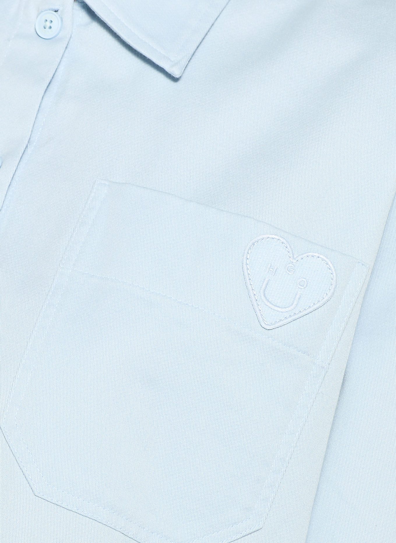 HUGO Cropped-Hemdbluse EDIA: HELLBLAU