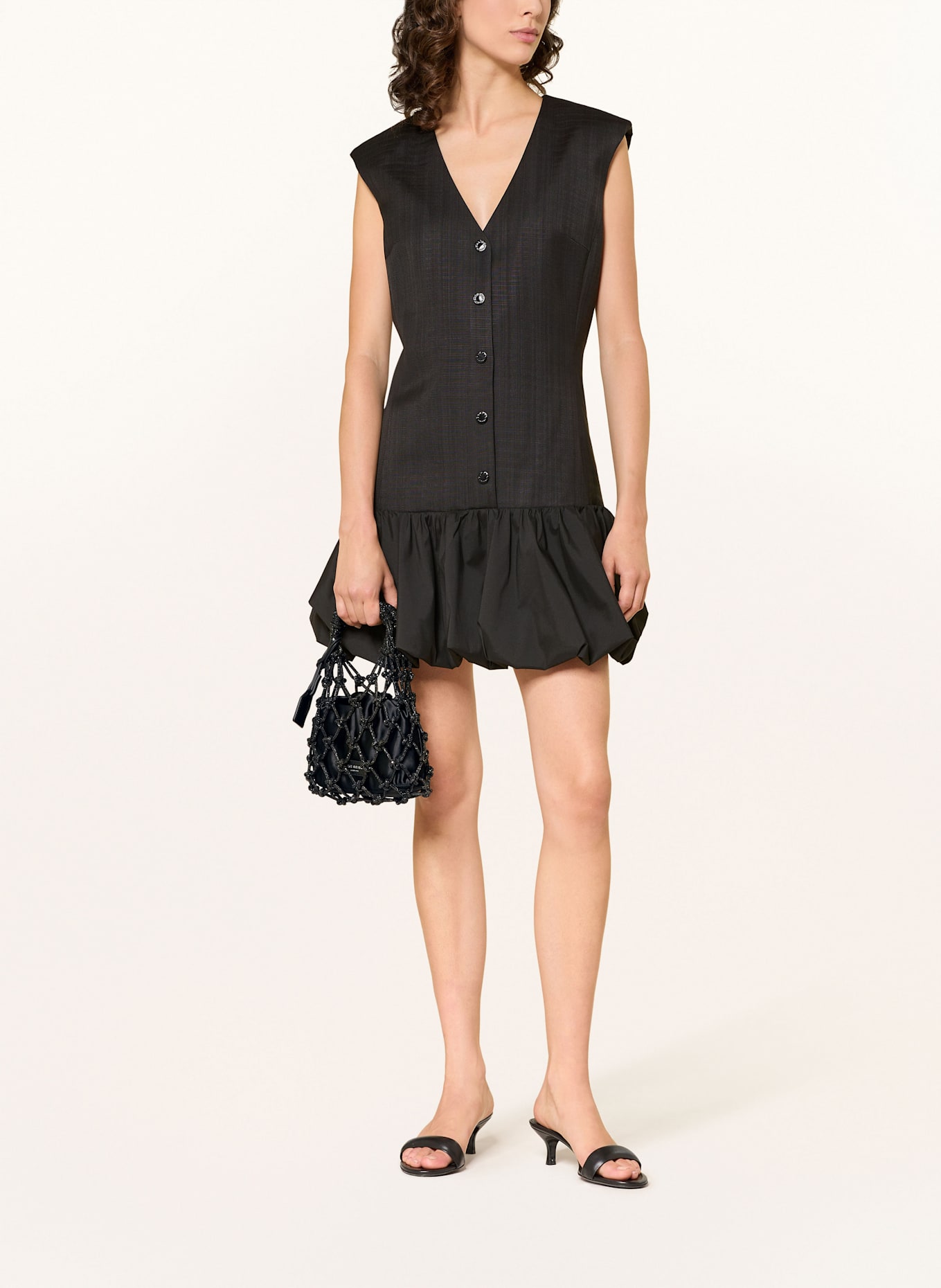 KURT GEIGER MACRAME SMALL handbag with decorative gems: BLACK