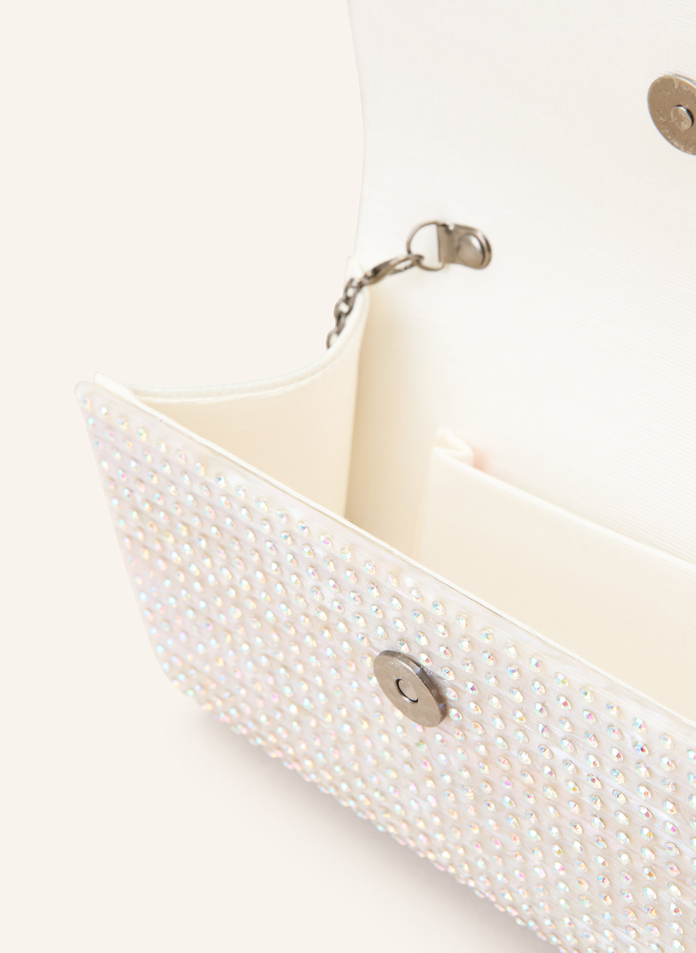 KURT GEIGER PARTY EAGLE clutch with decorative gems: LIGHT GRAY