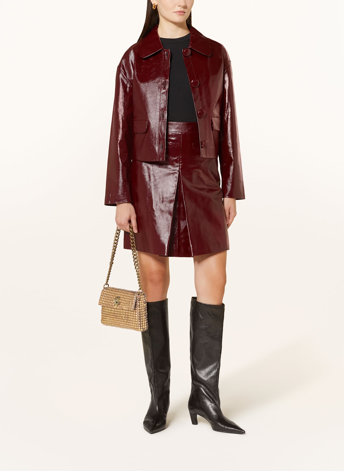 KURT GEIGER PARTY FLOWER handbag with decorative gems: GOLD