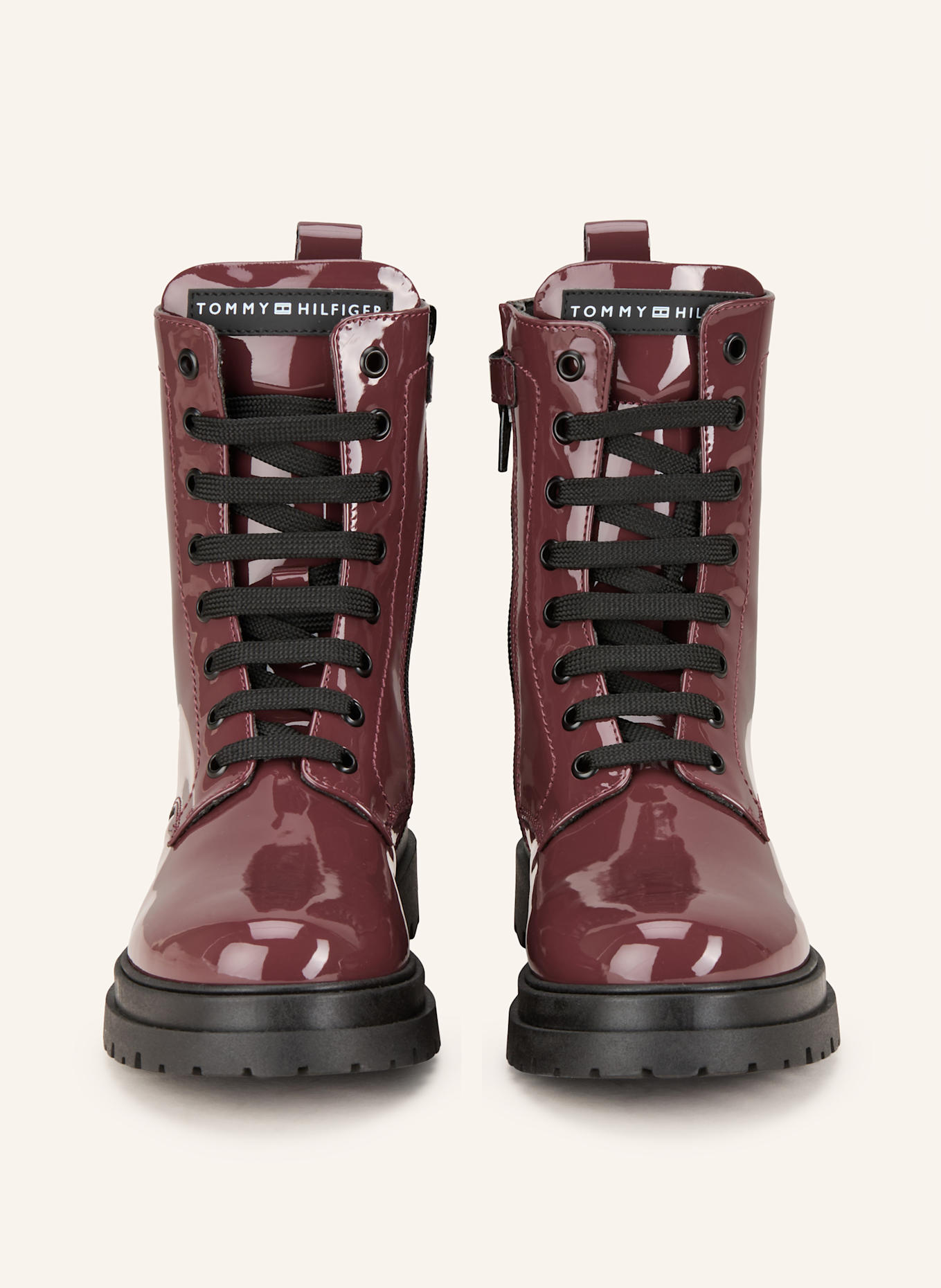 TOMMY HILFIGER Schnürboots: DUNKELROT