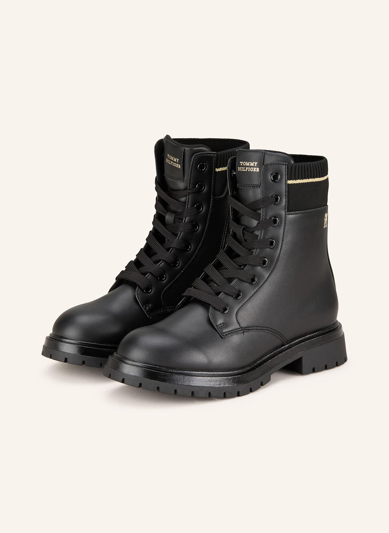 TOMMY HILFIGER Schnürboots: SCHWARZ