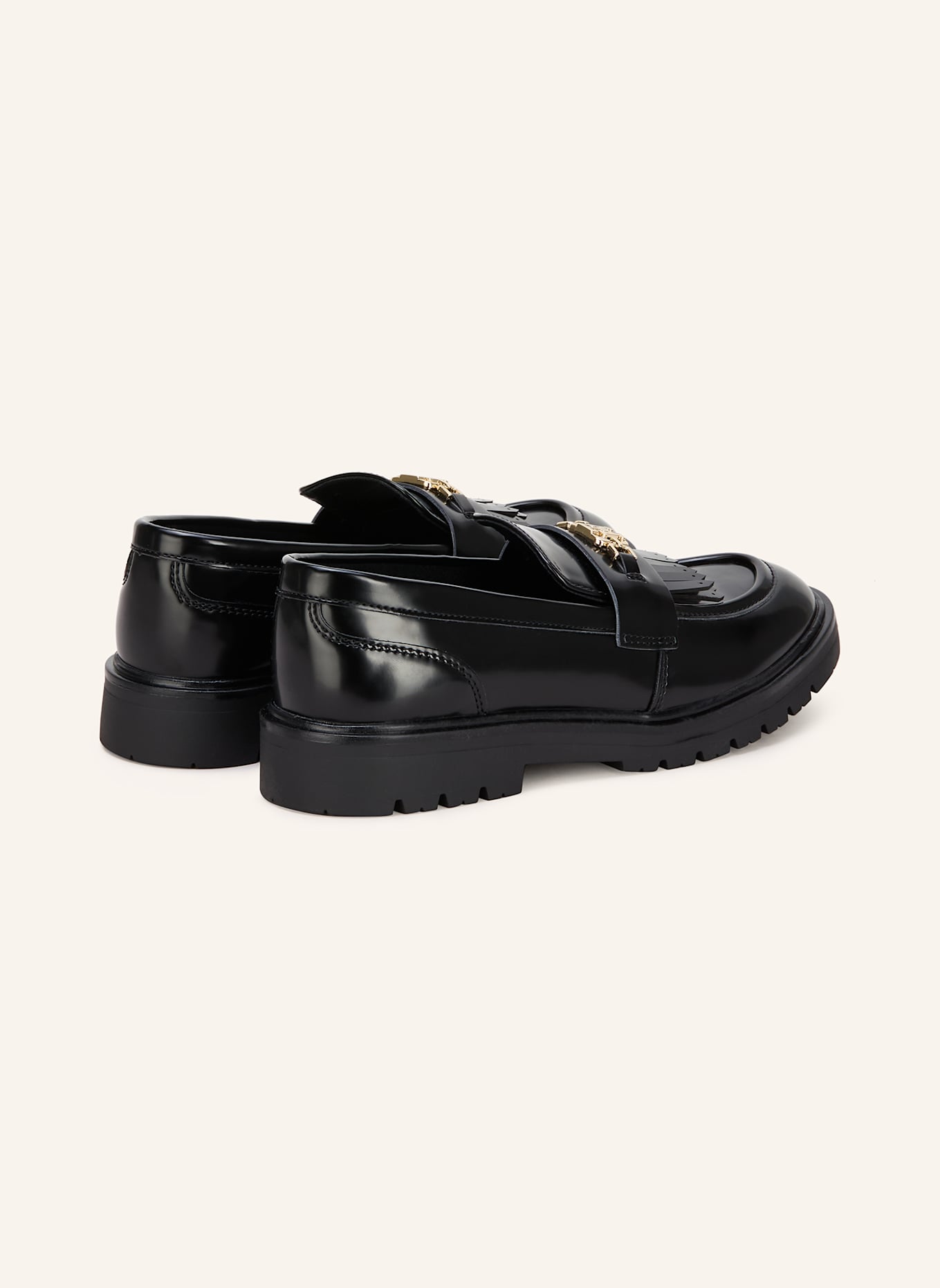 TOMMY HILFIGER Lack-Loafer: SCHWARZ
