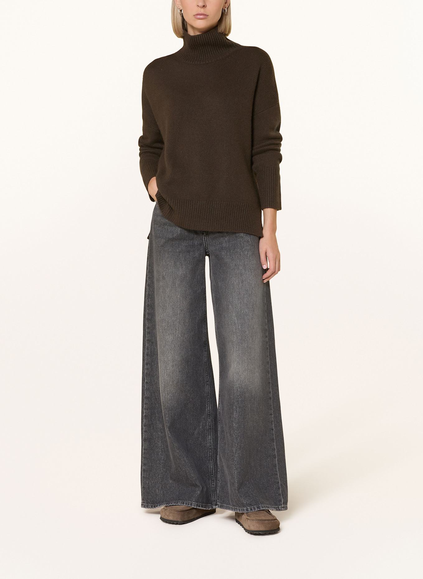 darling harbour Cashmere-Pullover: DUNKELBRAUN