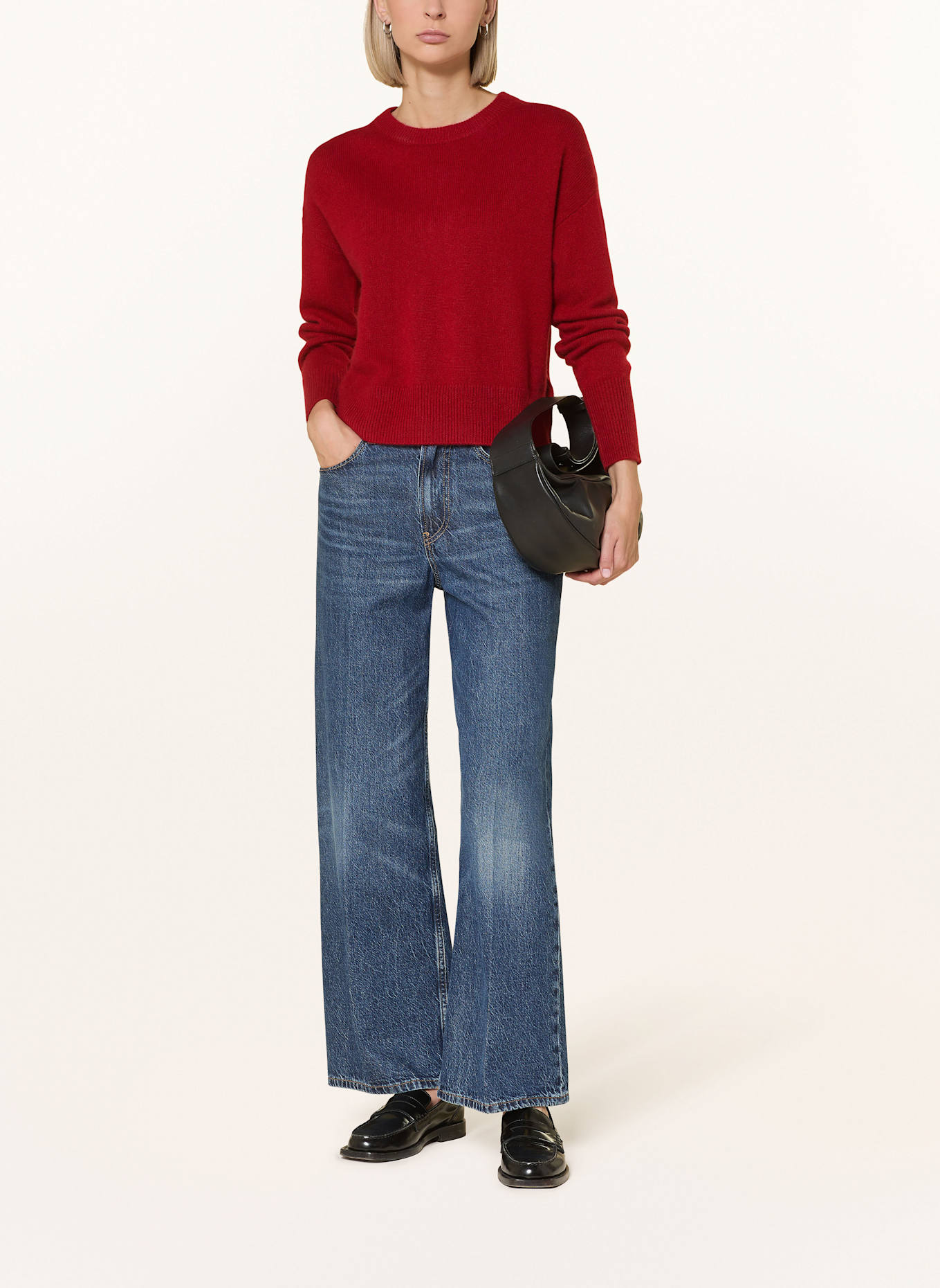 darling harbour Cashmere-Pullover: DUNKELROT