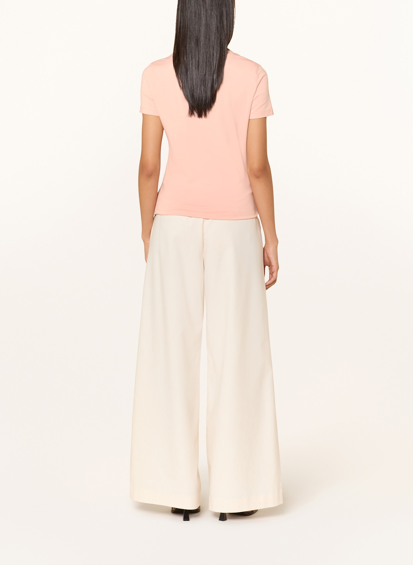 GUESS T-Shirt mit Schmucksteinen: HELLORANGE