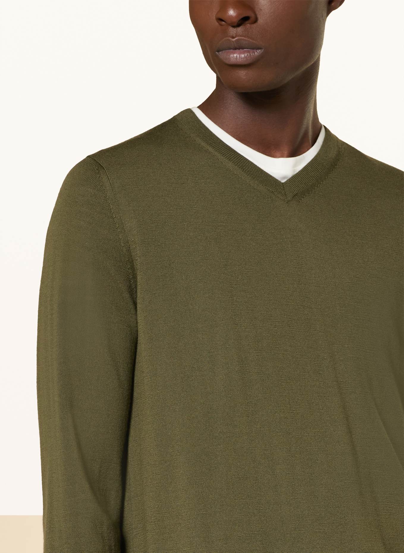 STROKESMAN'S Pullover aus Merinowolle: OLIV