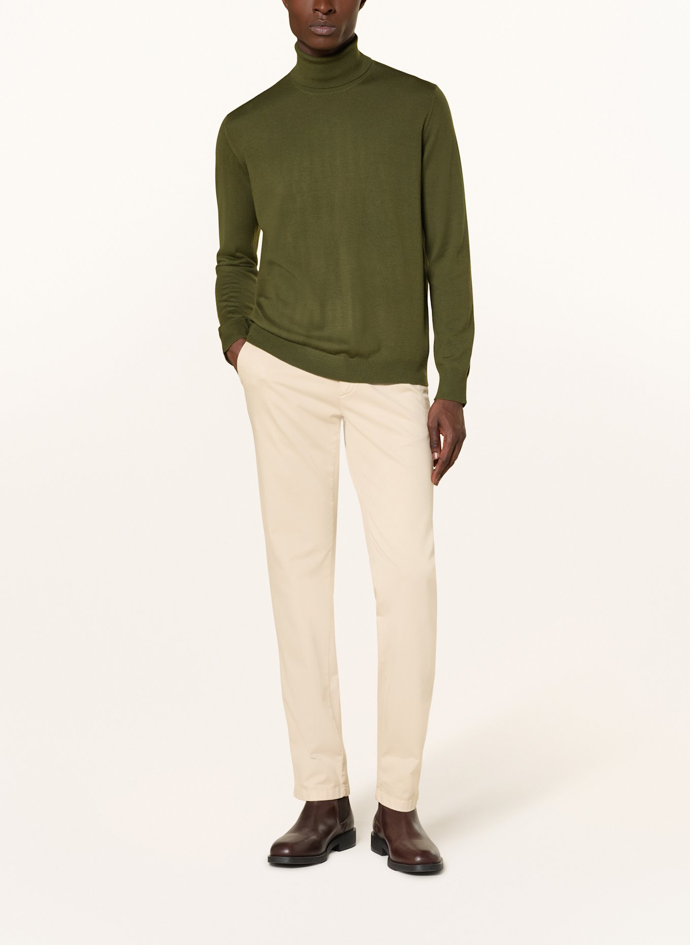 STROKESMAN'S Rollkragenpullover: OLIV