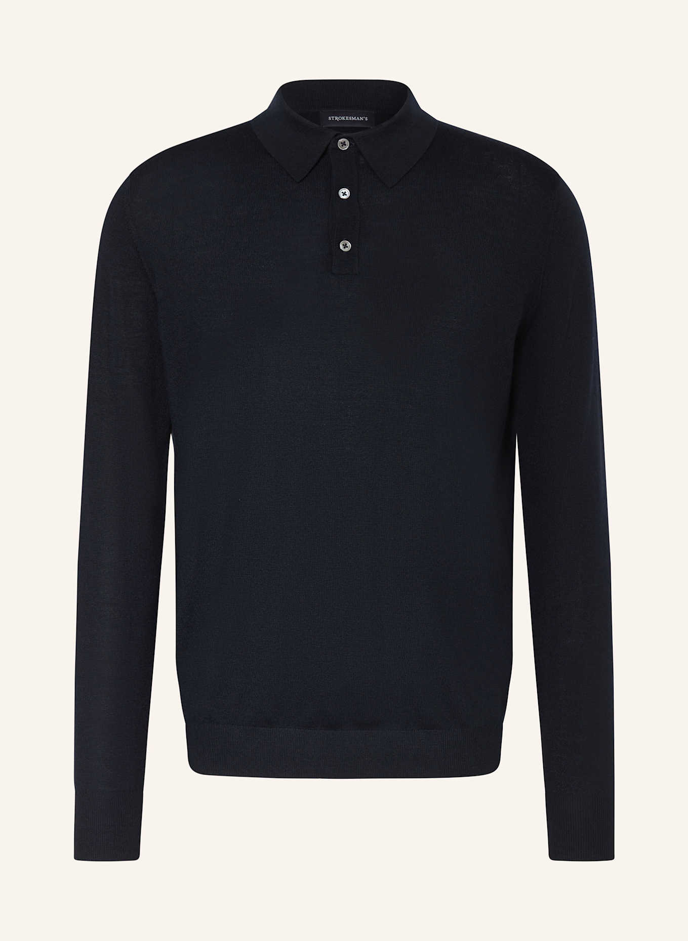 STROKESMAN'S Strick-Poloshirt: DUNKELBLAU