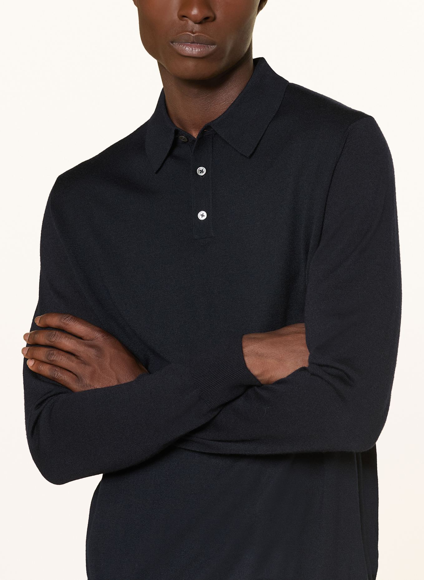 STROKESMAN'S Strick-Poloshirt: DUNKELBLAU