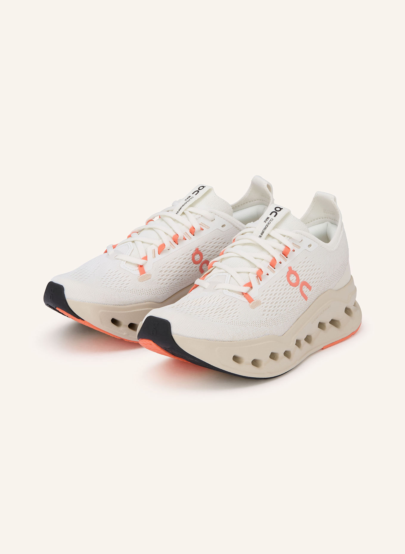 On Laufschuhe CLOUDSURFER MAX: ECRU / LACHS