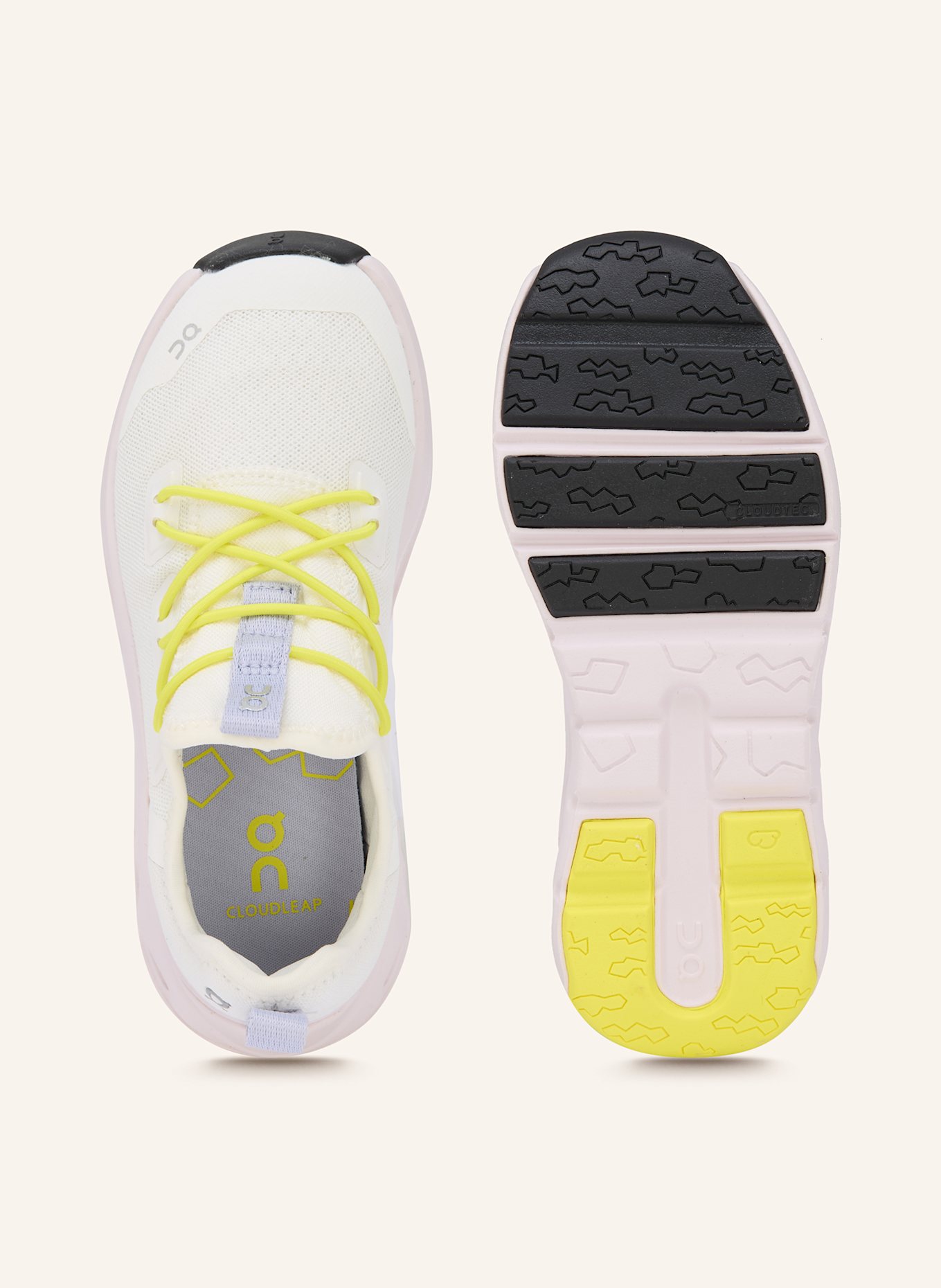 On Sneaker CLOUDLEAP: ECRU / HELLROSA