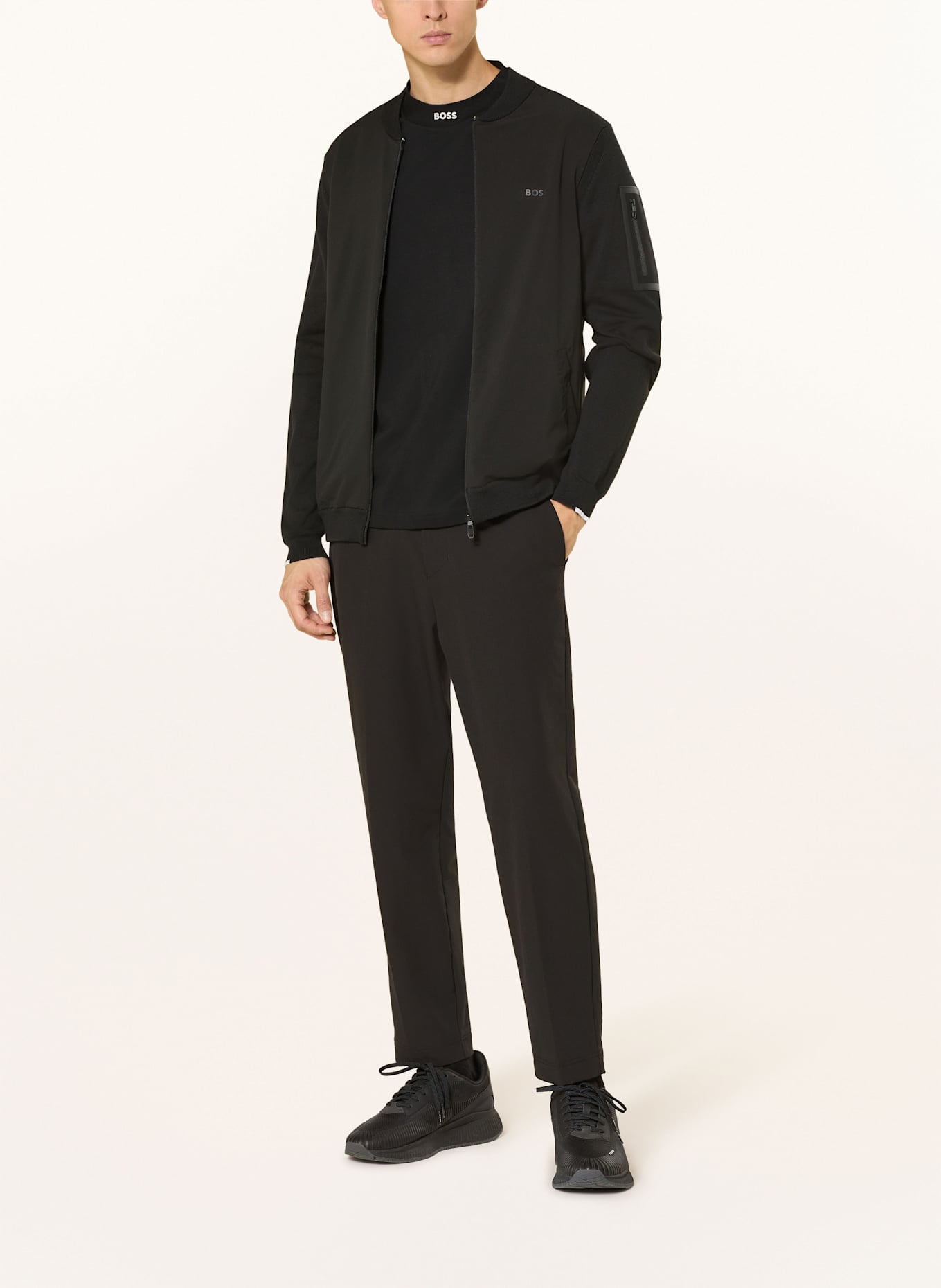 BOSS T-Shirt COLLAR ZONE: SCHWARZ