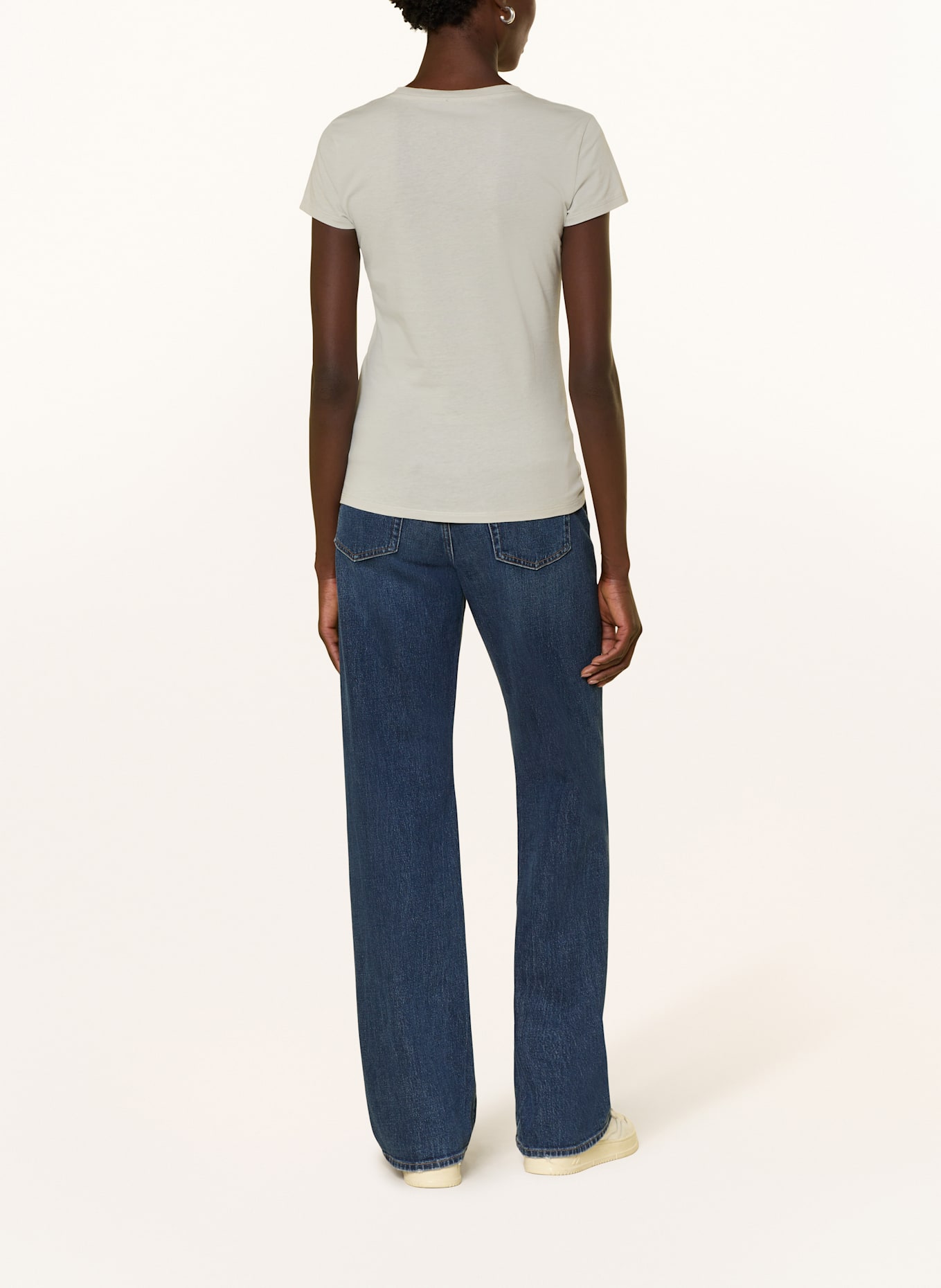 ARMANI EXCHANGE T-shirt z cekinami: JASNOCZARY